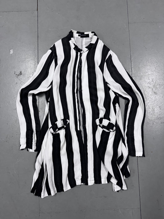 Rundholz Striped Drape Coat
