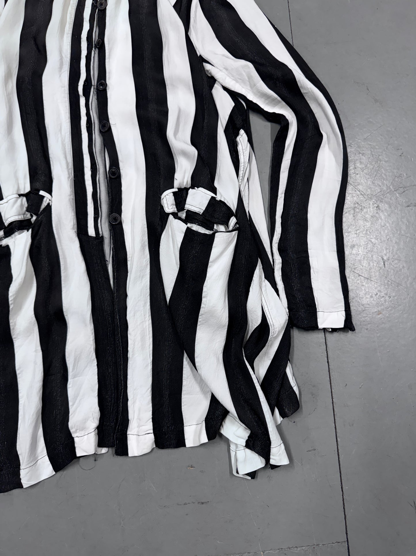 Rundholz Striped Drape Coat