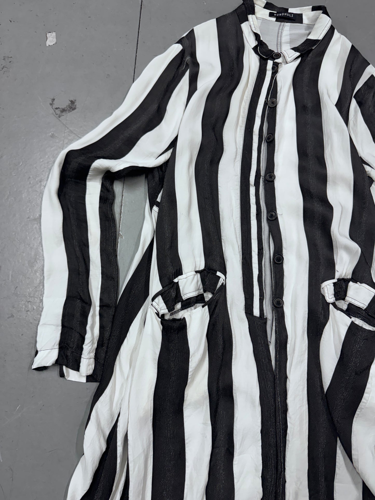 Rundholz Striped Drape Coat