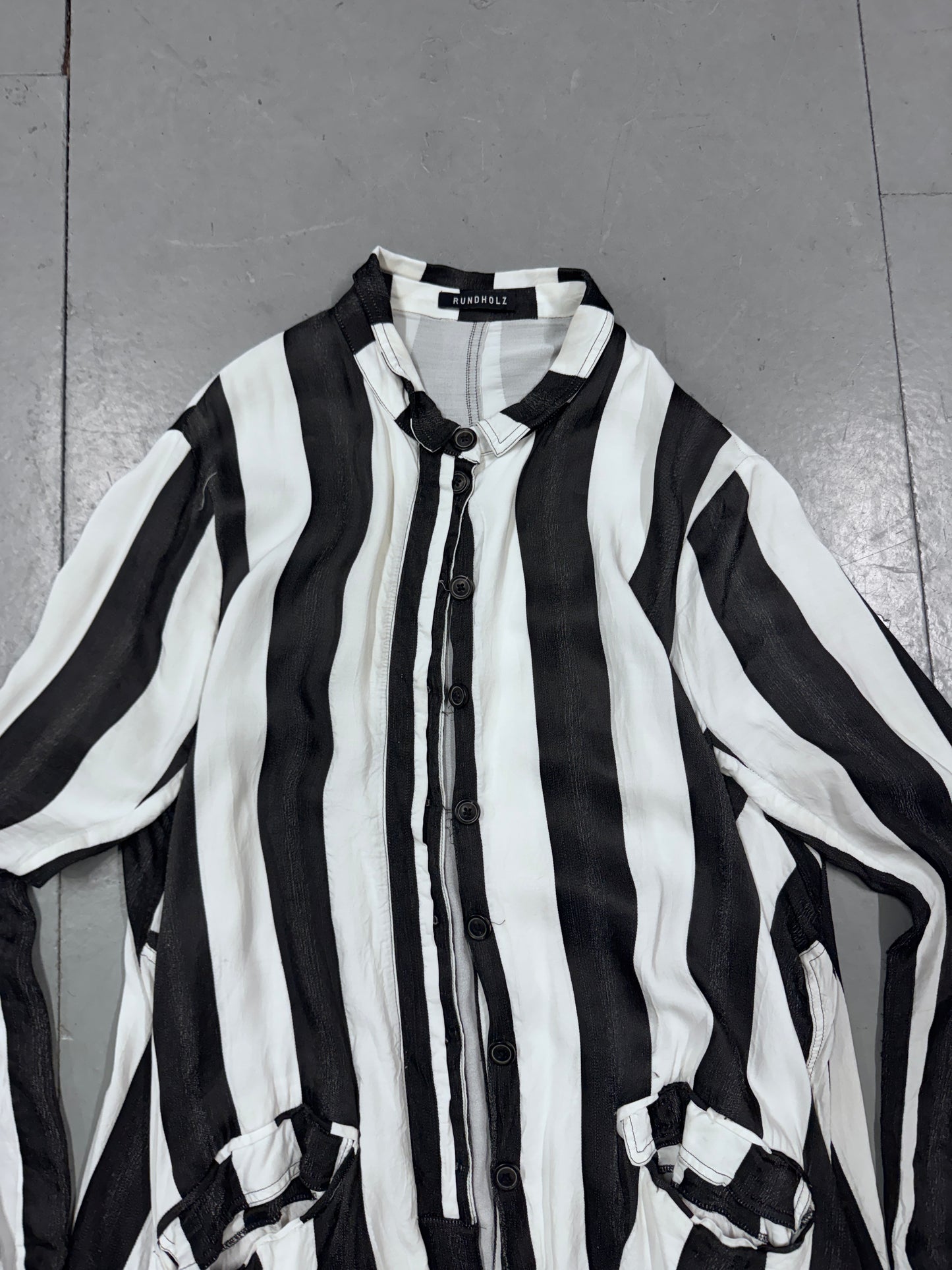 Rundholz Striped Drape Coat