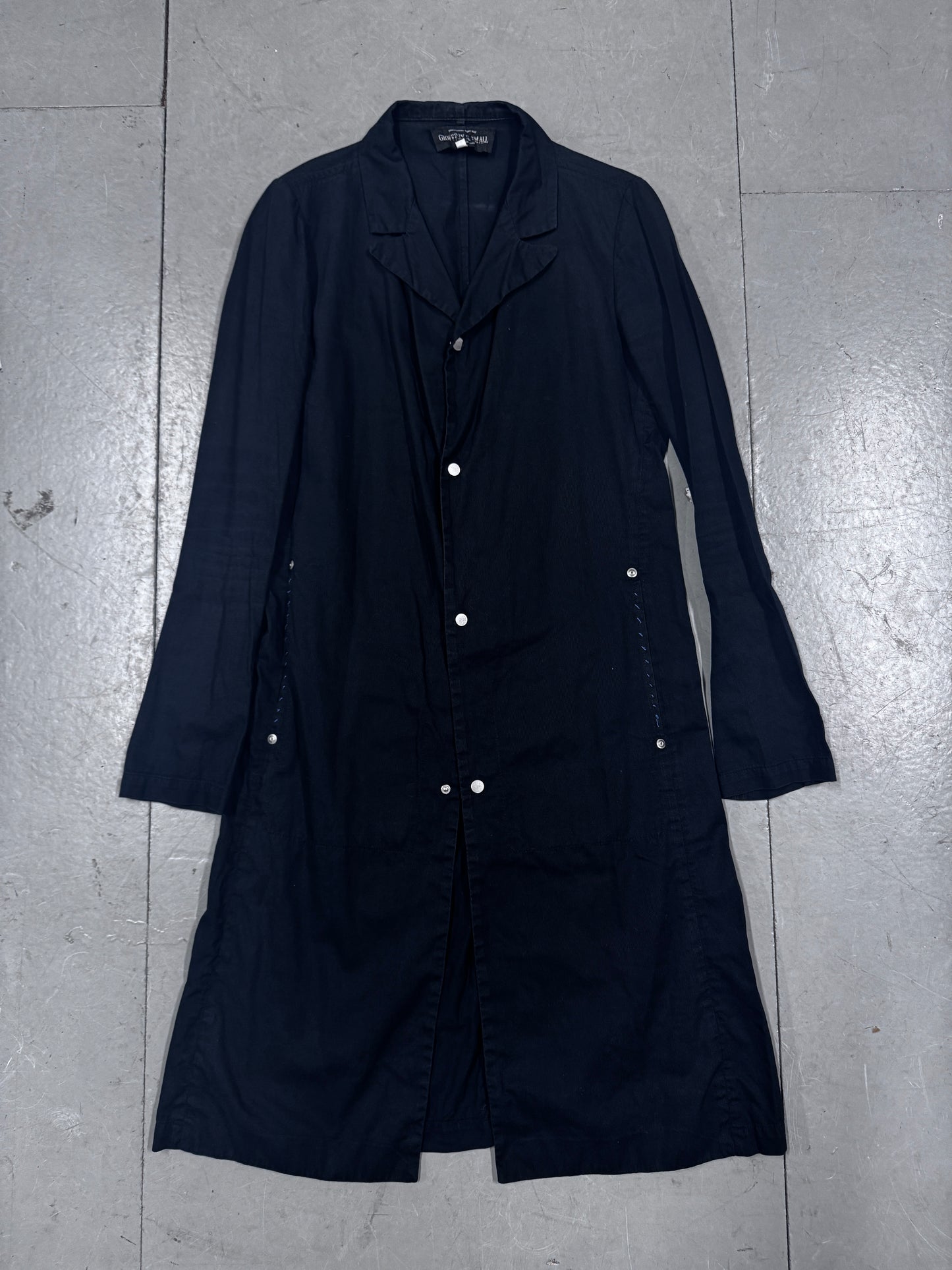 Geoffrey B Small Slide Button Hand Stitch Lab Coat