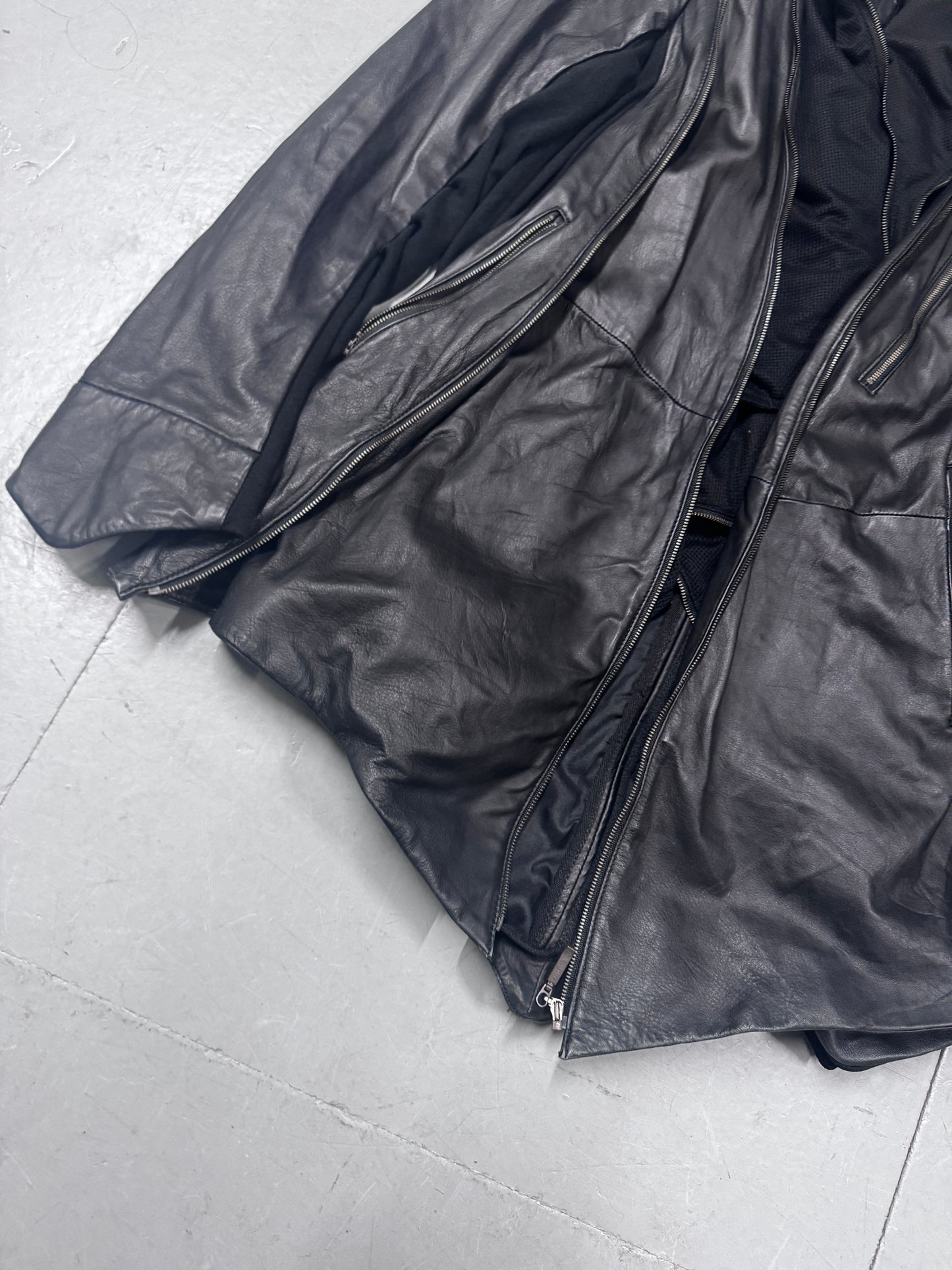 Yasuyuki Ishii Layered Leather and Mesh Jacket