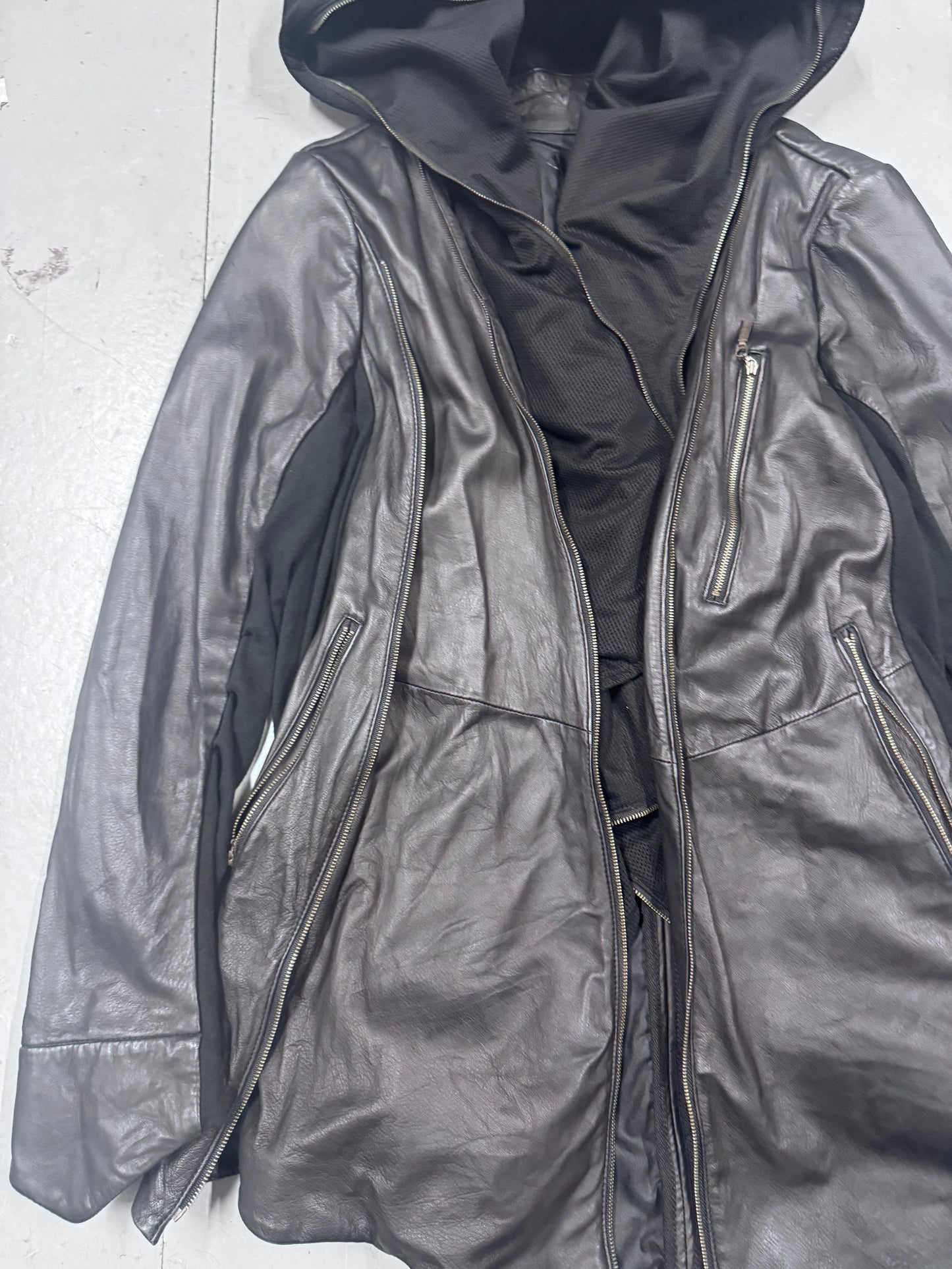 Yasuyuki Ishii Layered Leather and Mesh Jacket