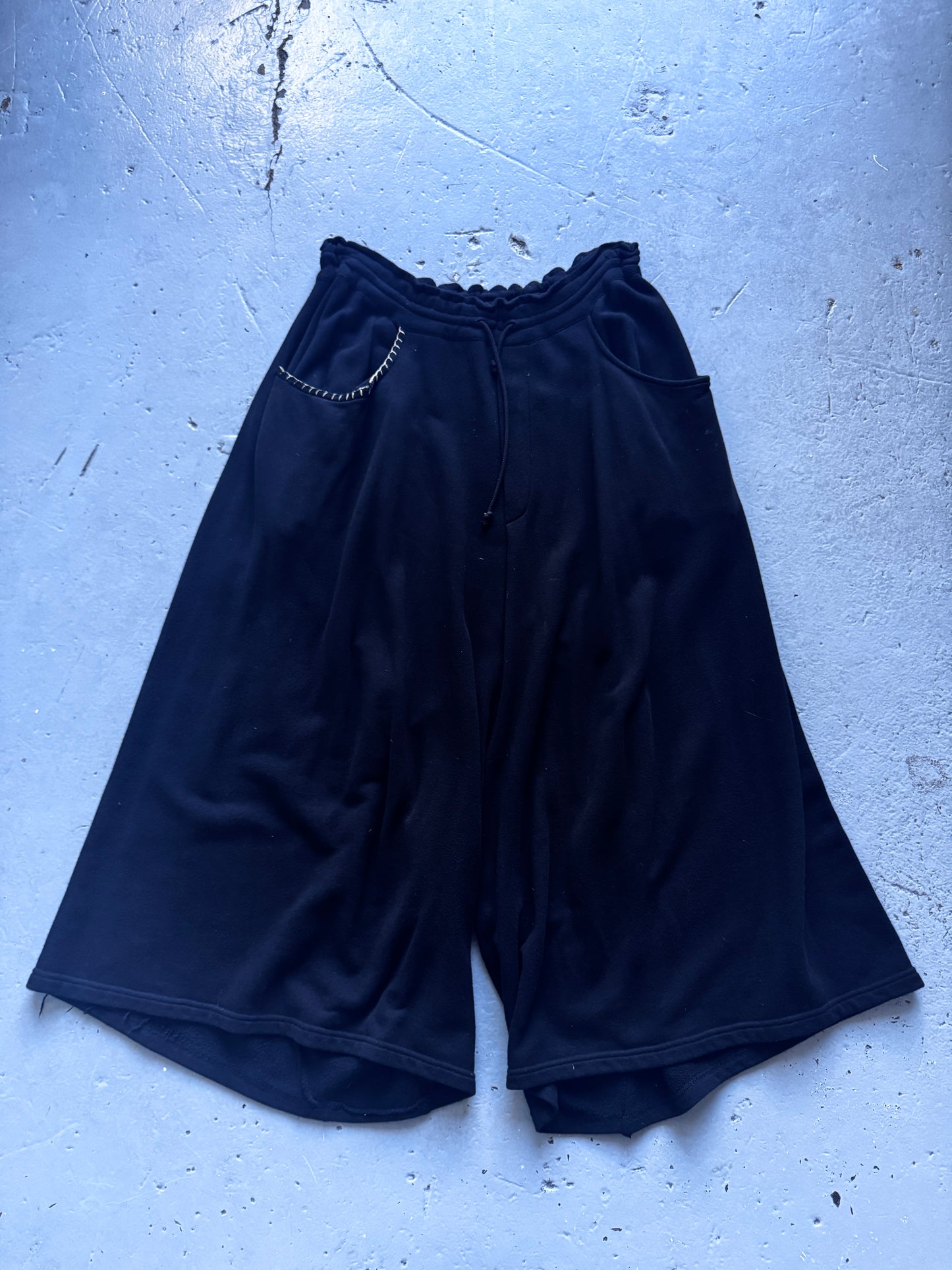 yohji yamamoto stitch seam sweat short drop crotch