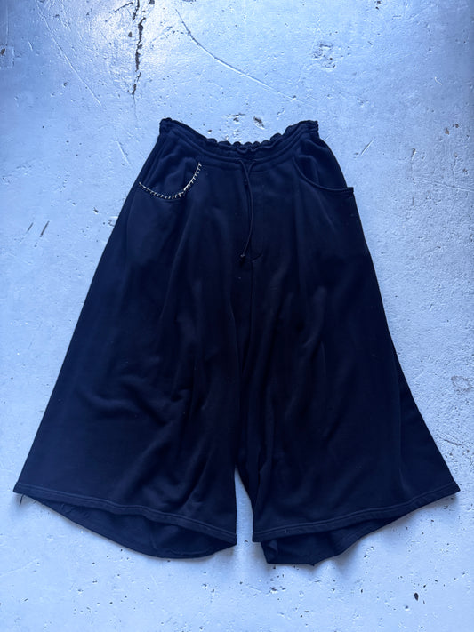 yohji yamamoto stitch seam sweat short drop crotch