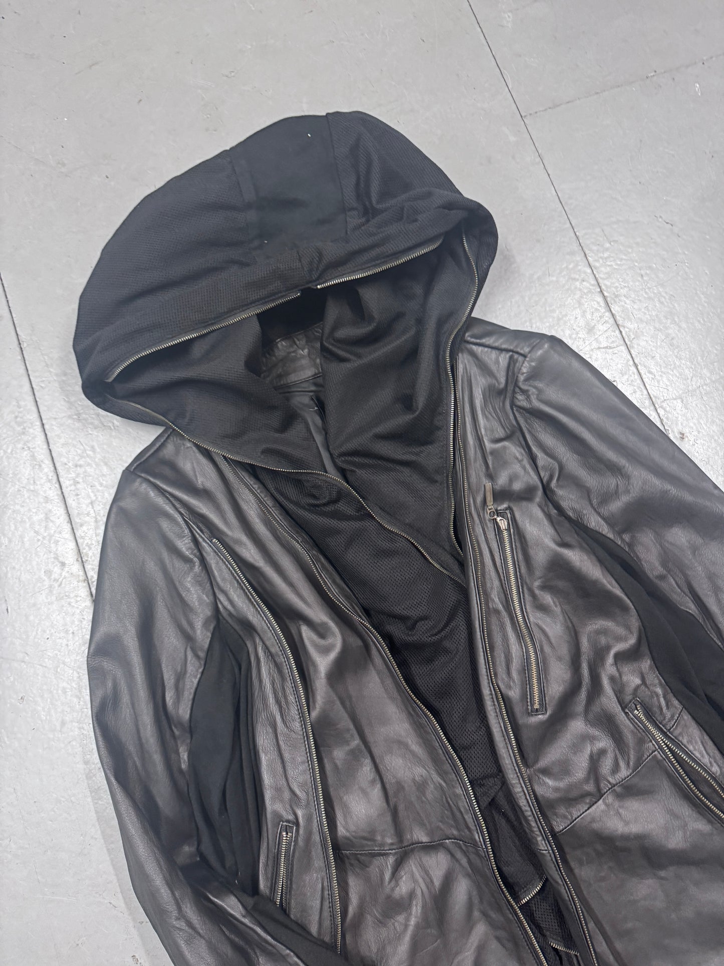 Yasuyuki Ishii Layered Leather and Mesh Jacket