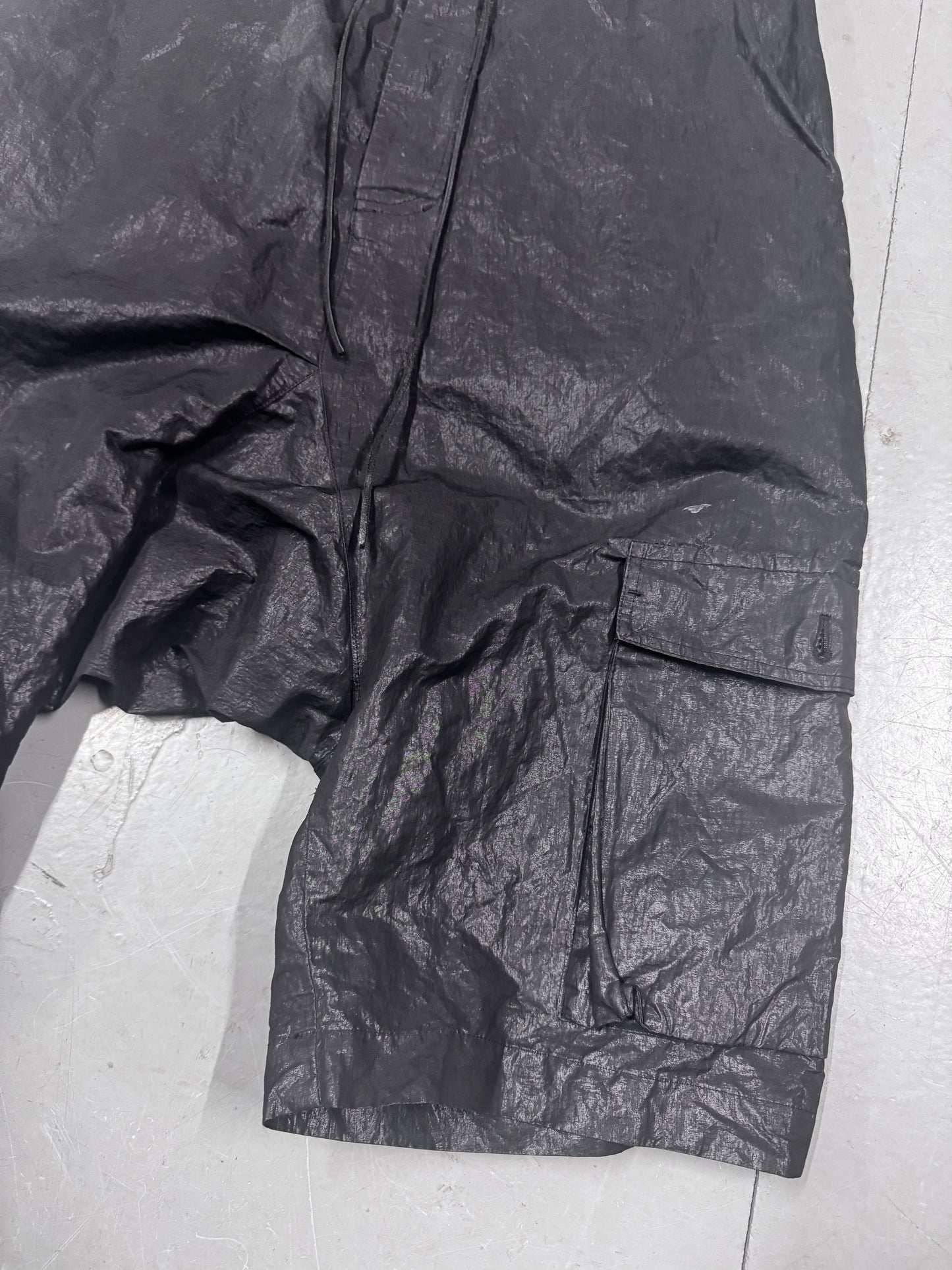 Rundholz Crumpled Drop Crotch Cargo Shorts