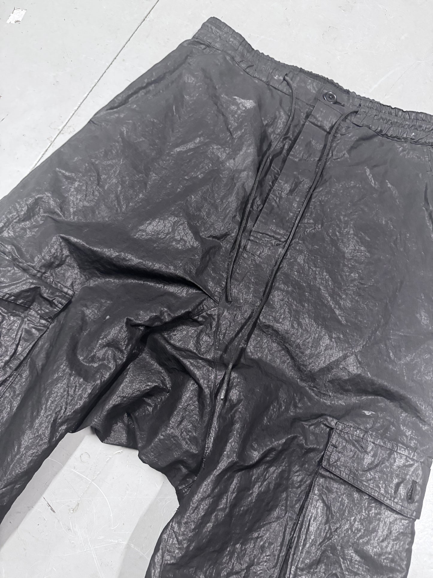 Rundholz Crumpled Drop Crotch Cargo Shorts