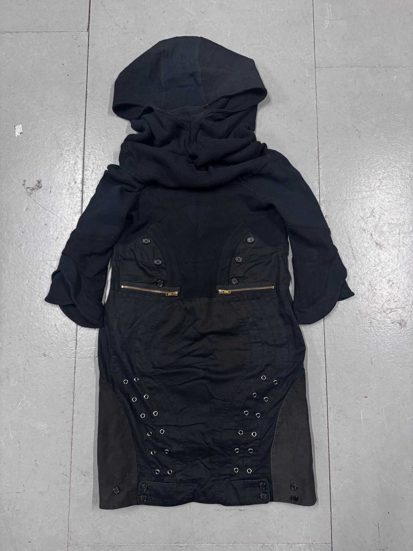 Undercover 2010s riveted long neck hoodie / dress