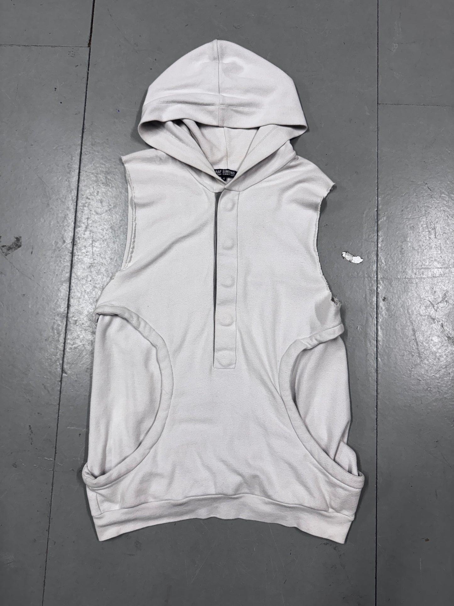 Raf Simons SS05 Circle Pocket Sleeveless Hoodie