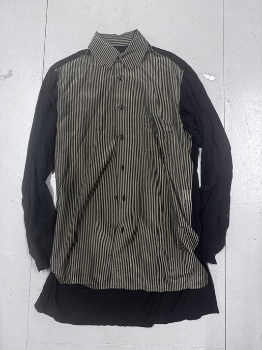 Yohji Yamamoto Pour Homme Stagger Collar Silk Shirt