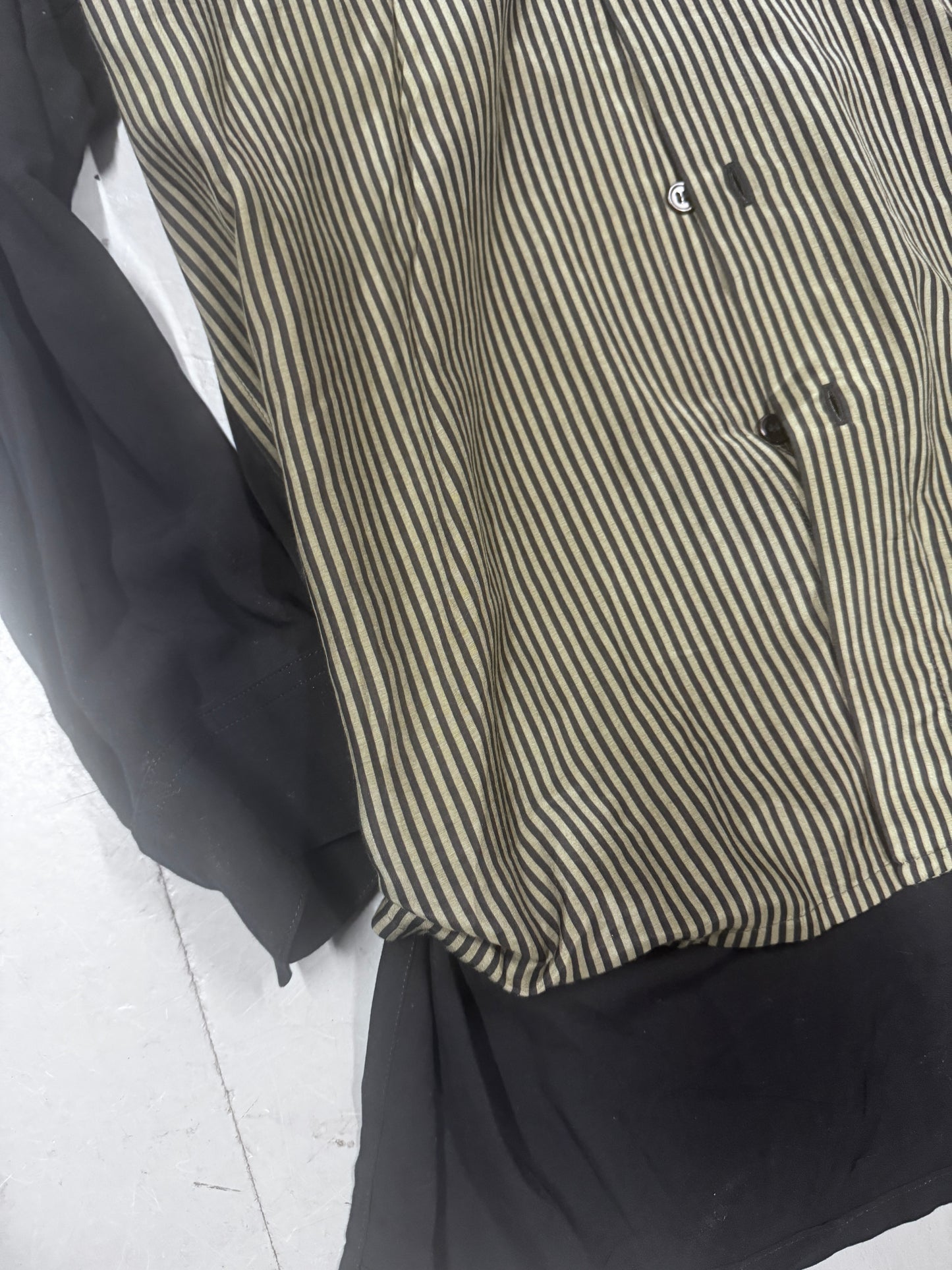 Yohji Yamamoto Pour Homme Stagger Collar Silk Shirt