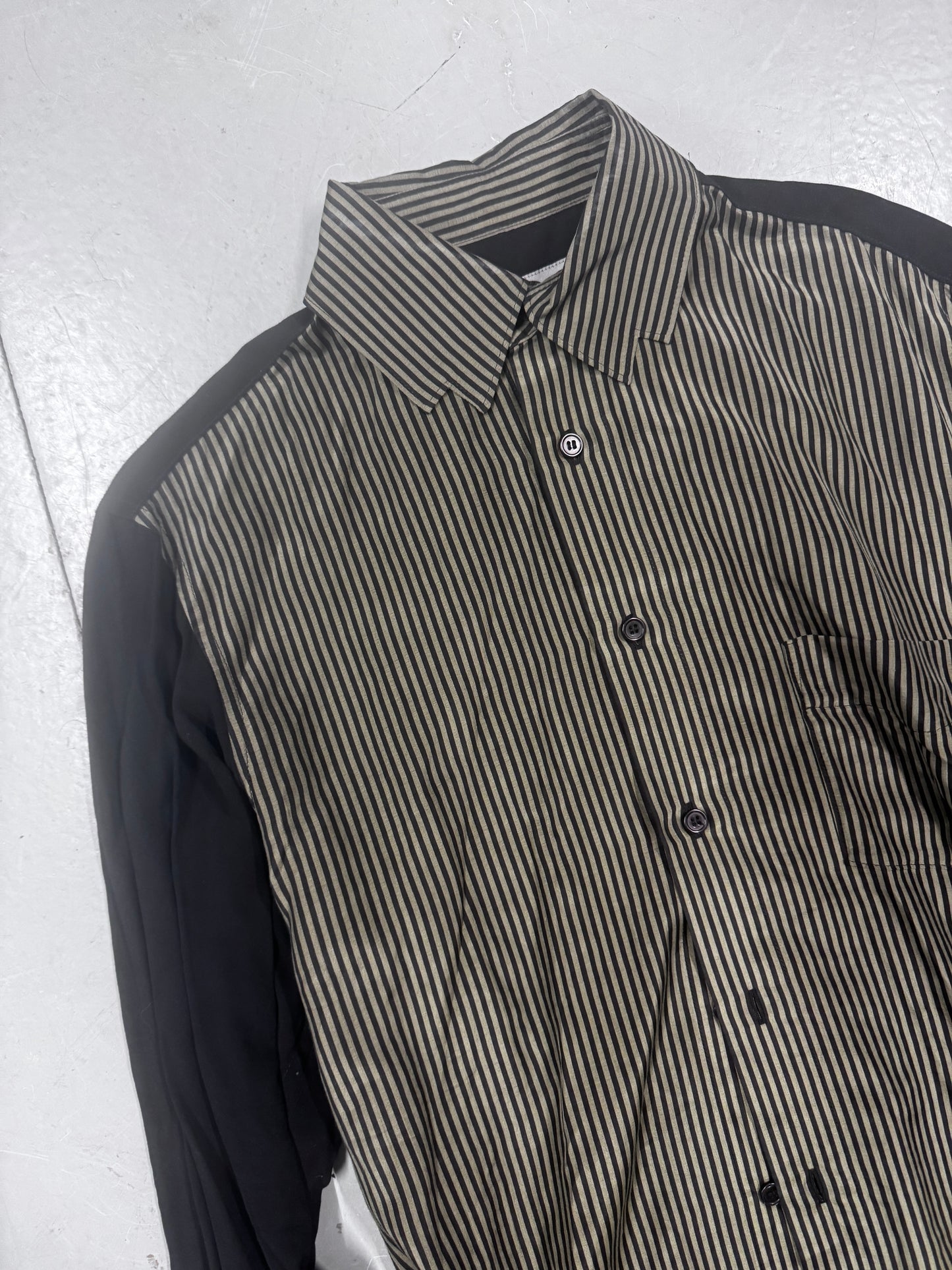 Yohji Yamamoto Pour Homme Stagger Collar Silk Shirt