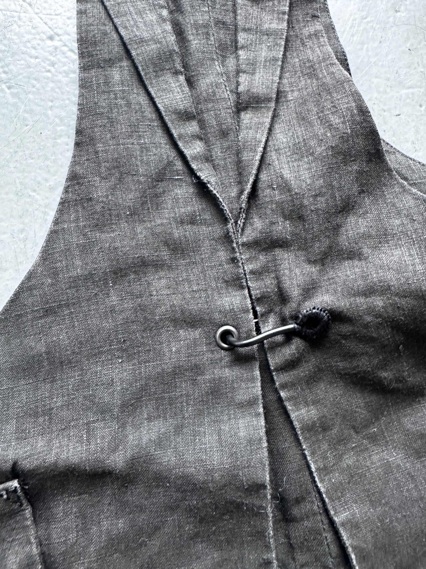 sistere narrow front linen cargo pocket waistcoat