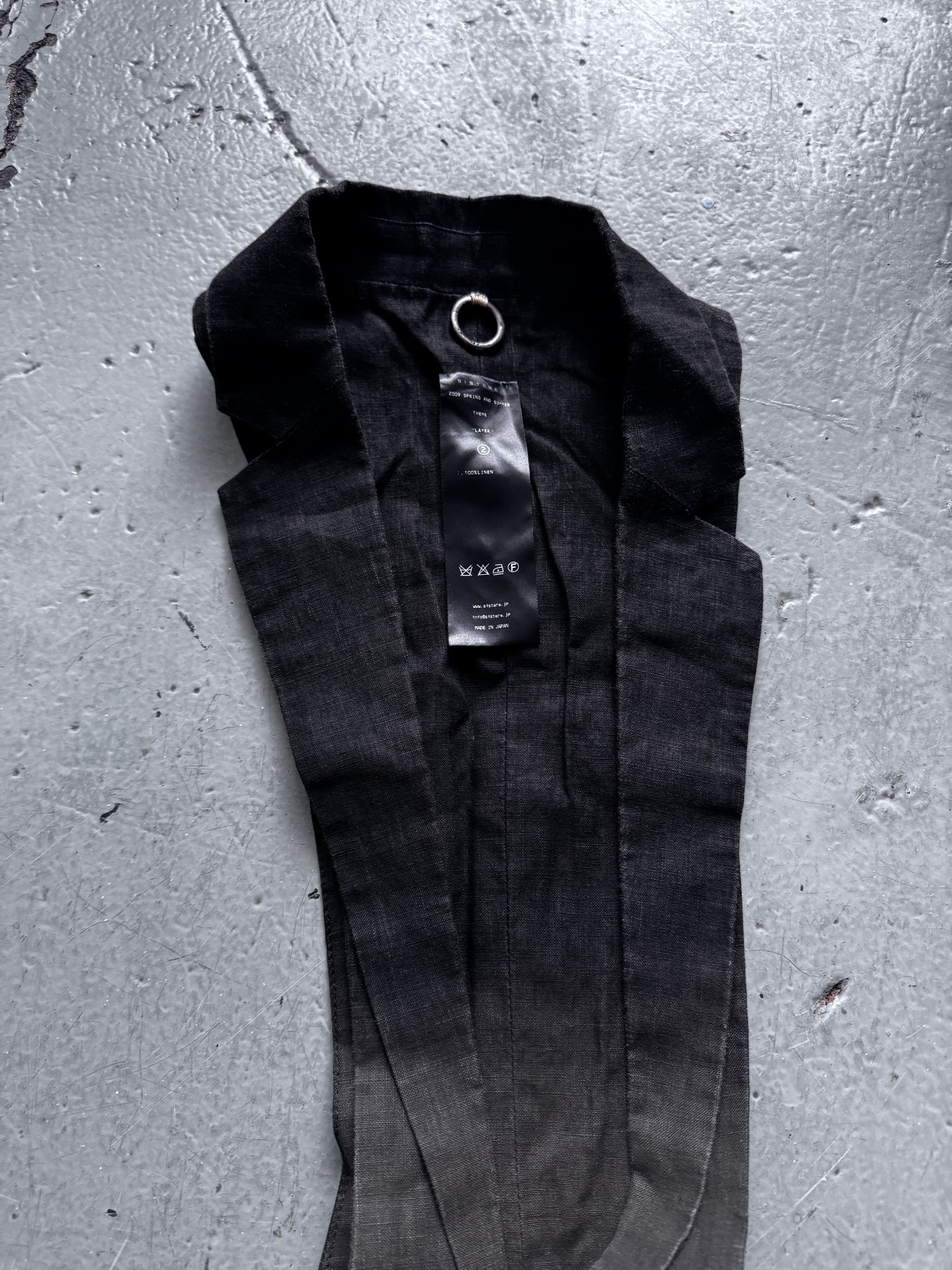 sistere narrow front linen cargo pocket waistcoat