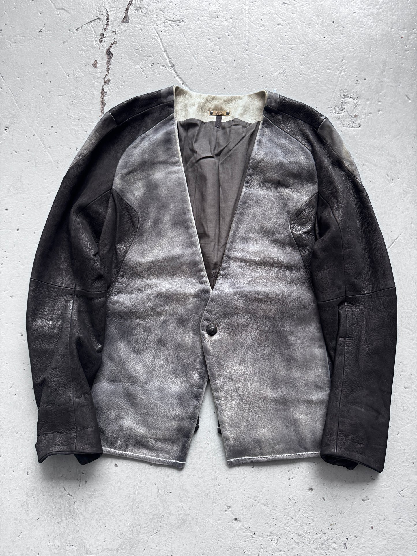 sïva panelled front leather jacket