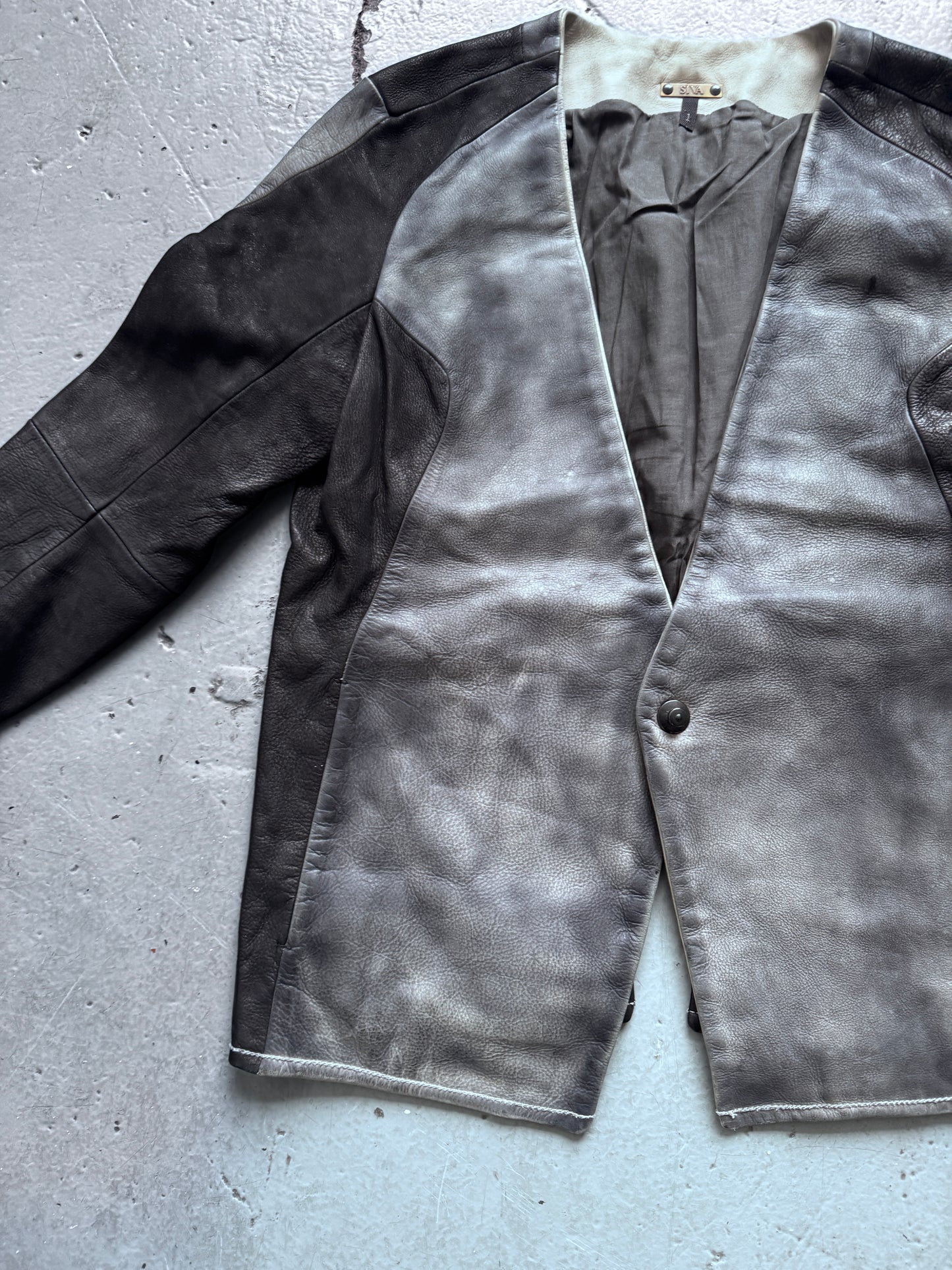 sïva panelled front leather jacket