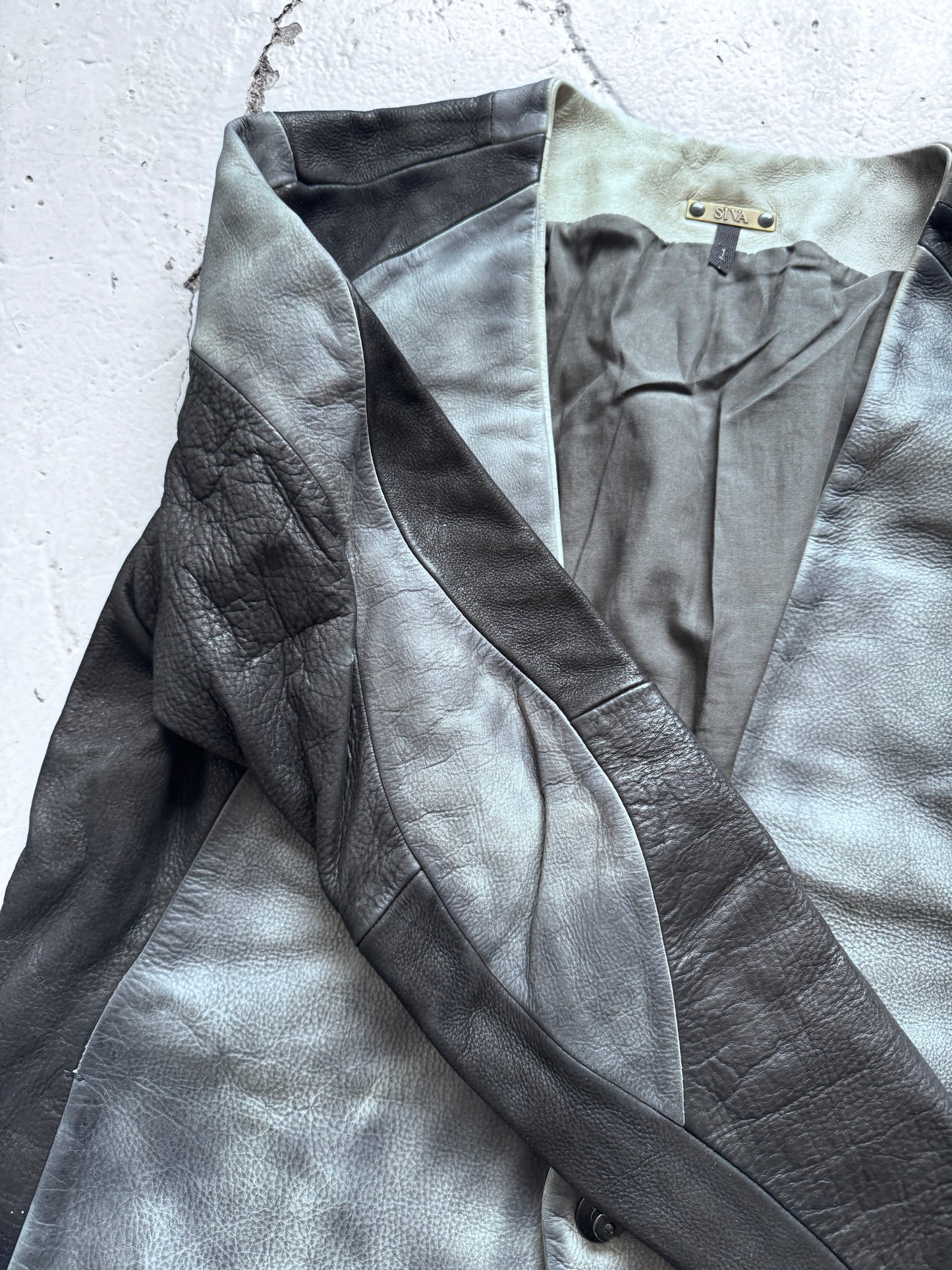sïva panelled front leather jacket