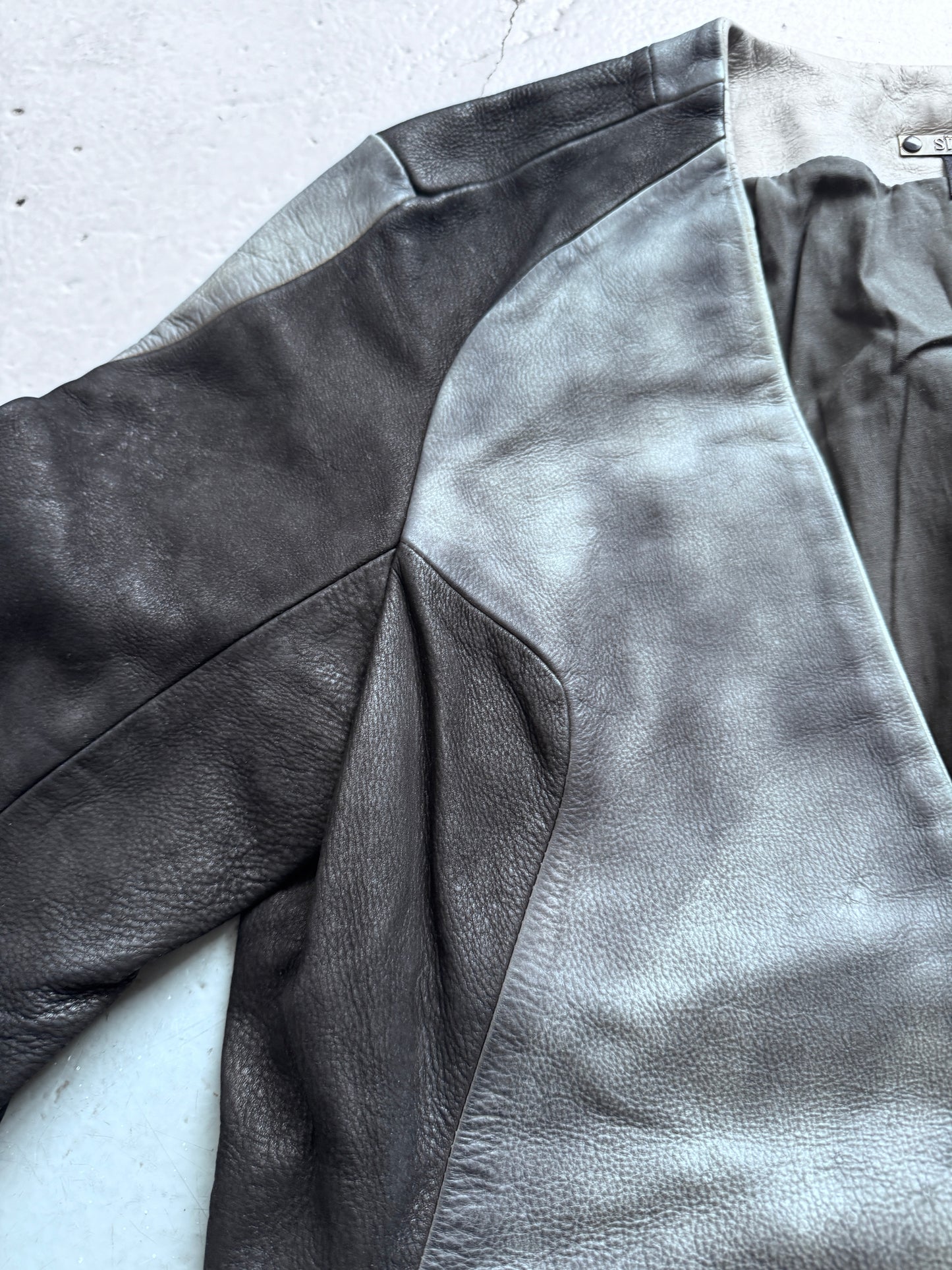 sïva panelled front leather jacket