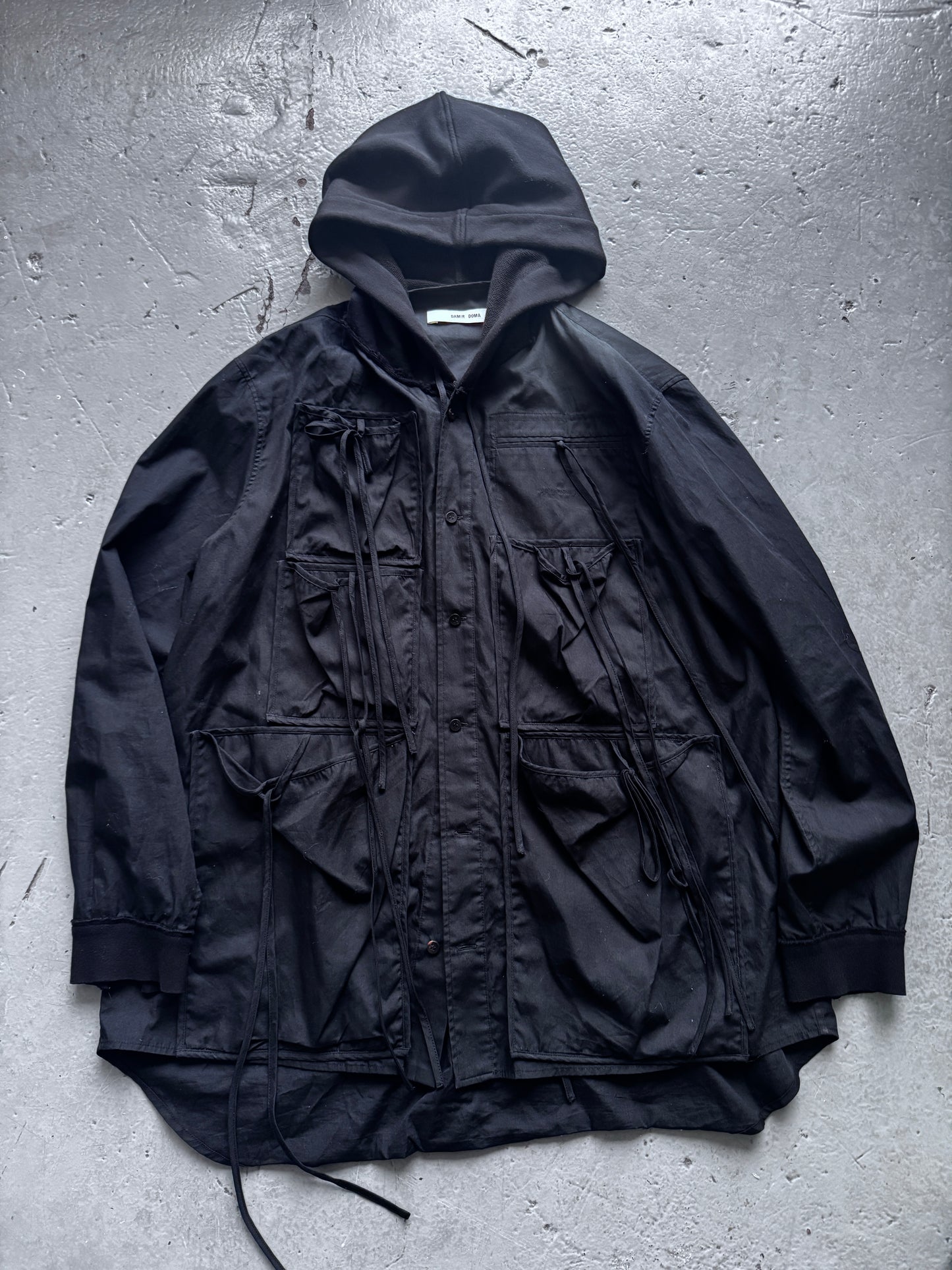 damir doma parachute cargo hooded shirt