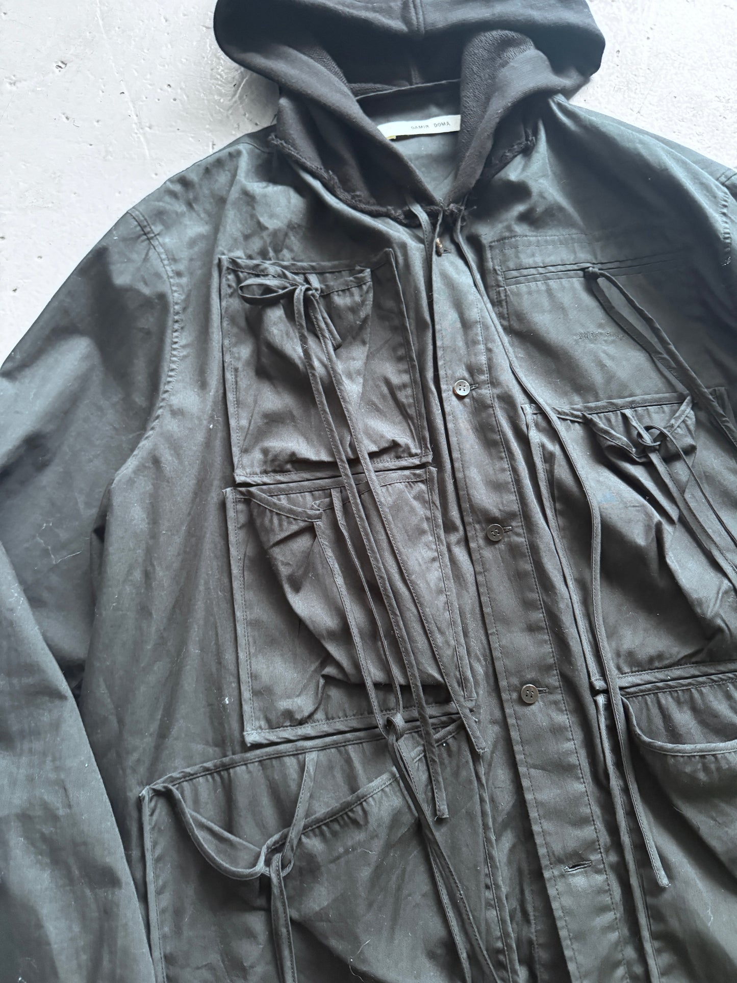damir doma parachute cargo hooded shirt