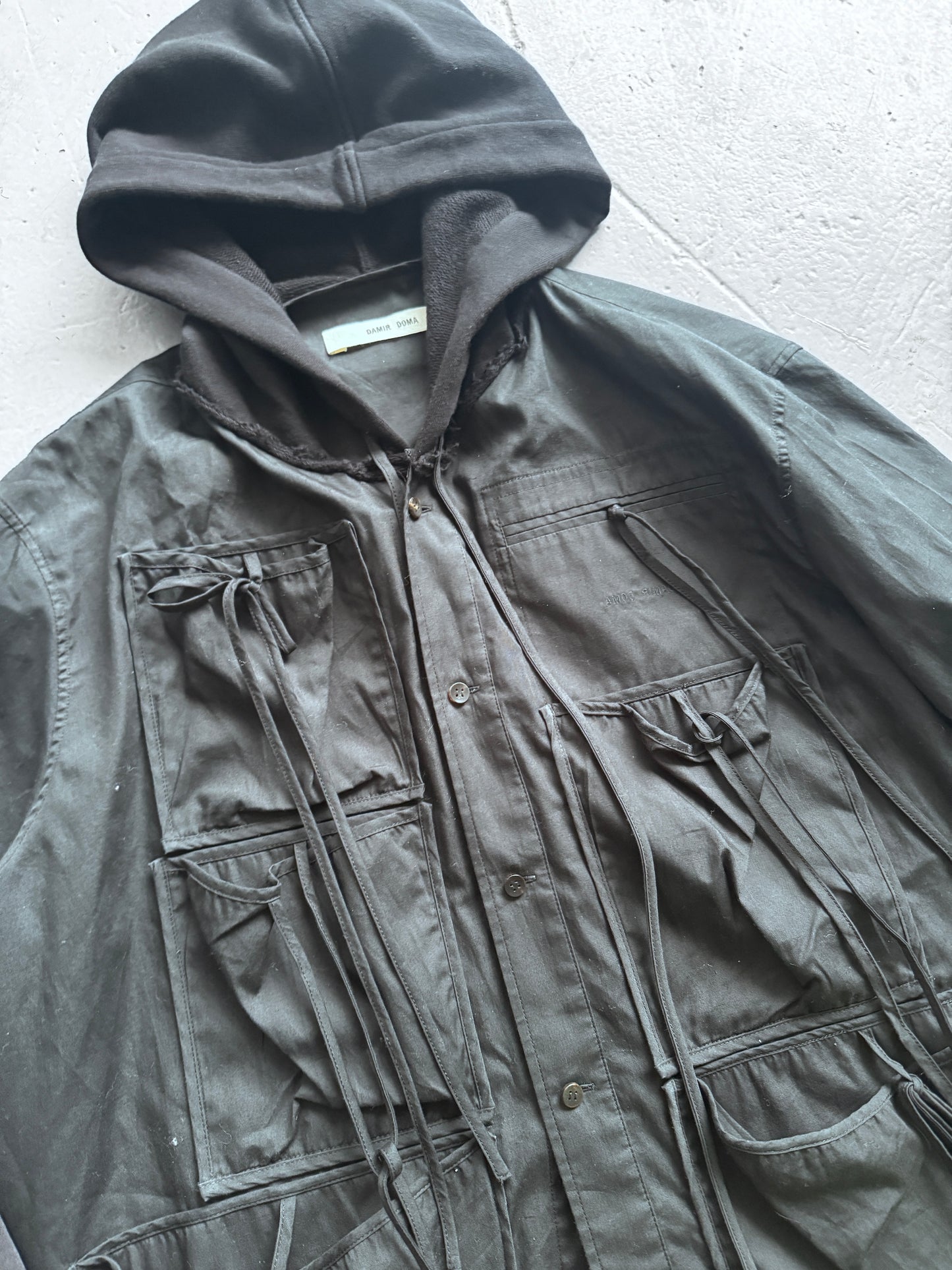 damir doma parachute cargo hooded shirt