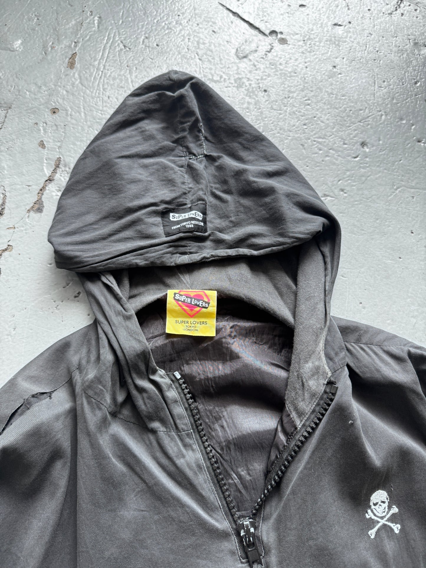 early super lovers stud front hooded jacket