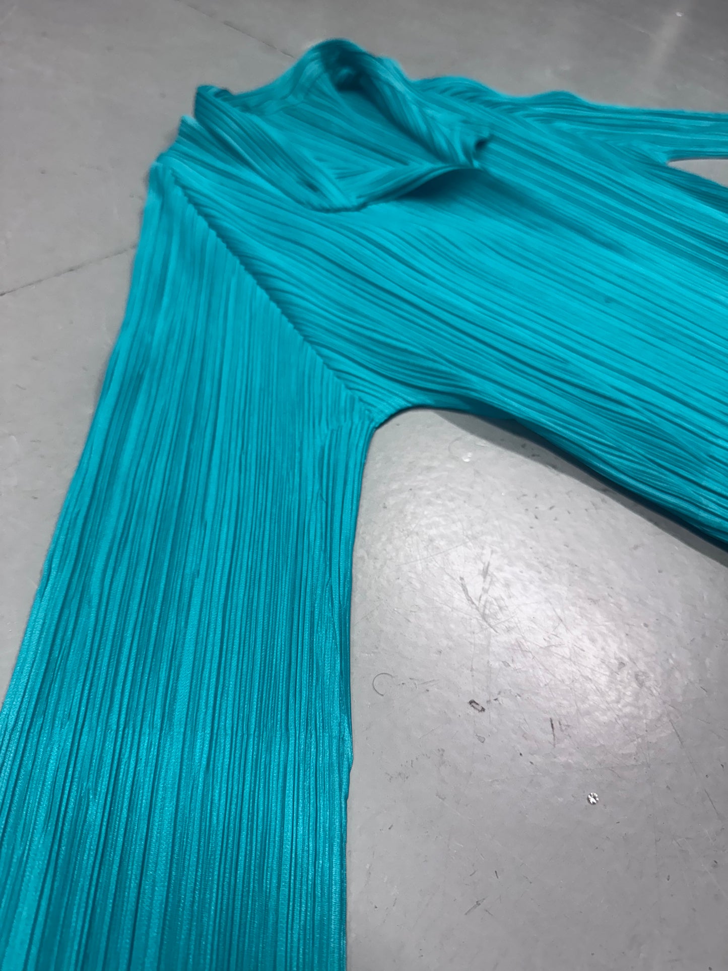 Issey Miyake Pleats Please Teal Dress