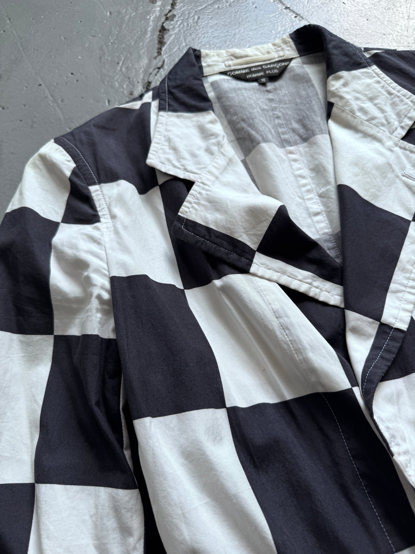 comme des garcons homme plus chequed blazer