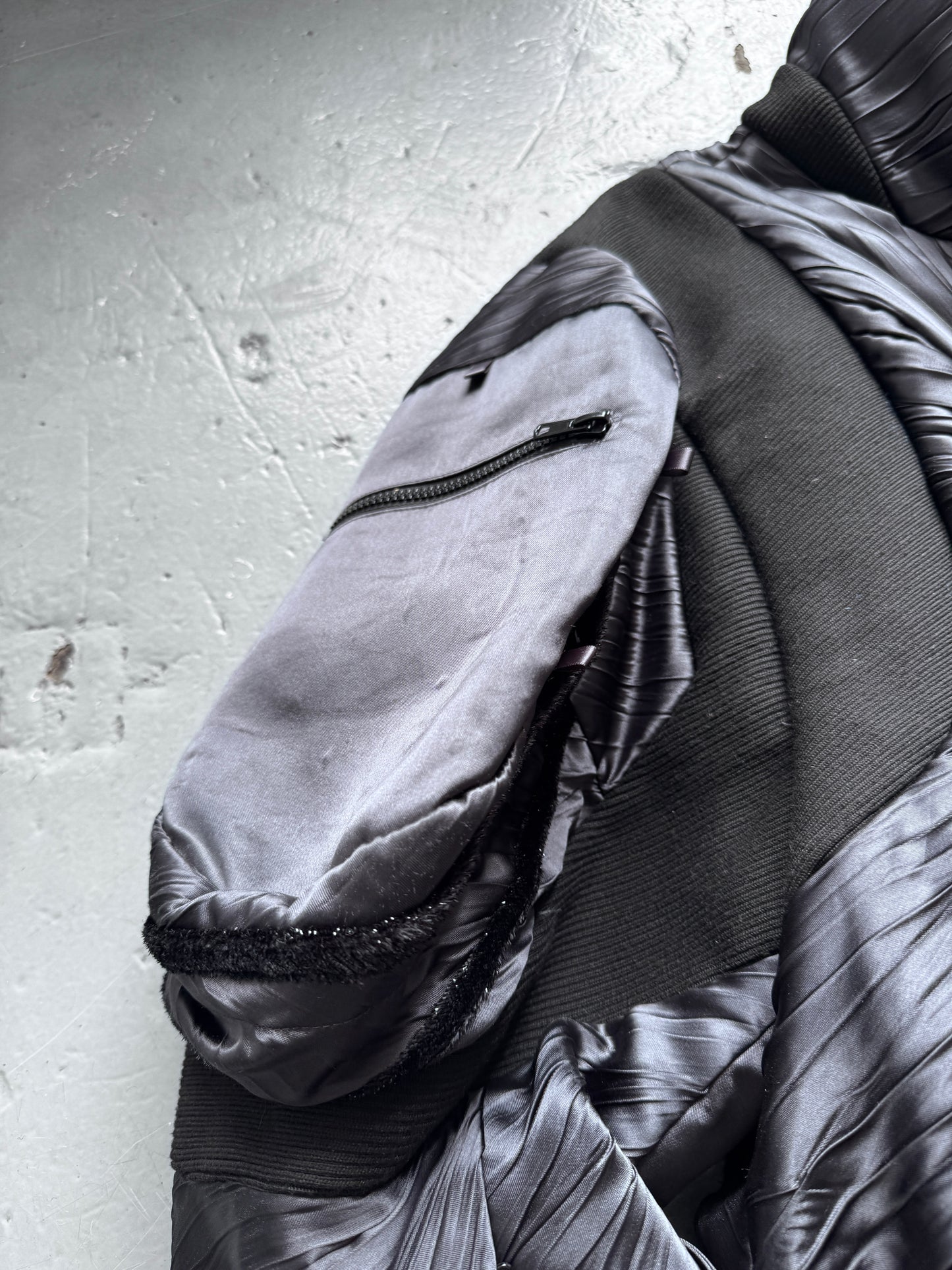 christian stone 1of1 pleated cargo puffer jacket