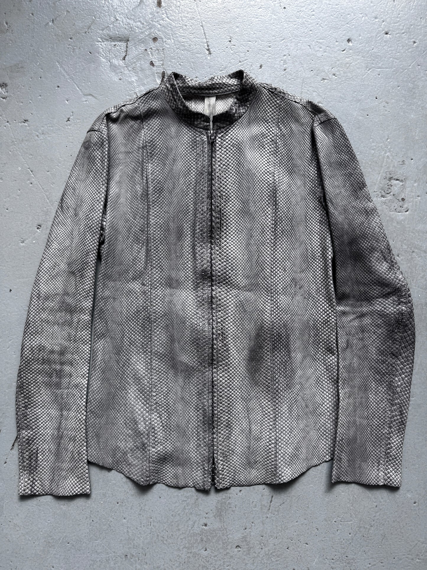 isaac sellam 100% python leather zip up jacket