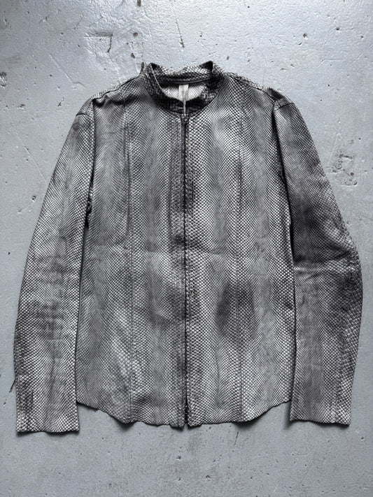 isaac sellam 100% python leather zip up jacket