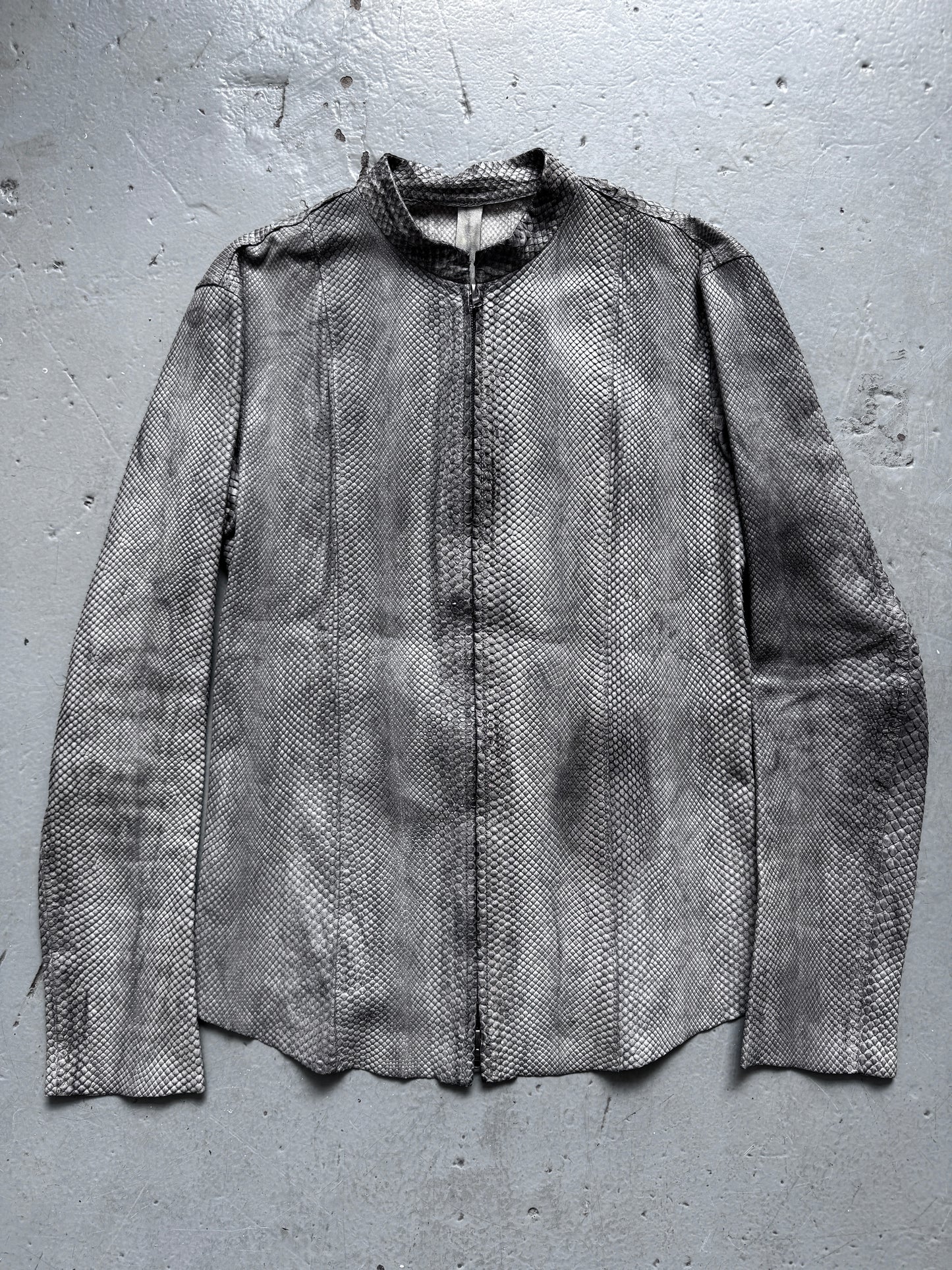isaac sellam 100% python leather zip up jacket
