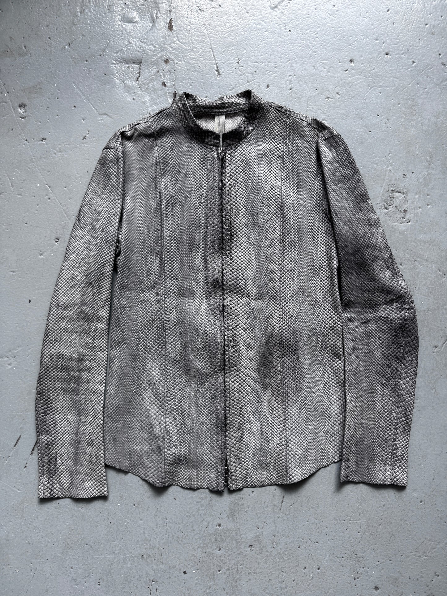 isaac sellam 100% python leather zip up jacket