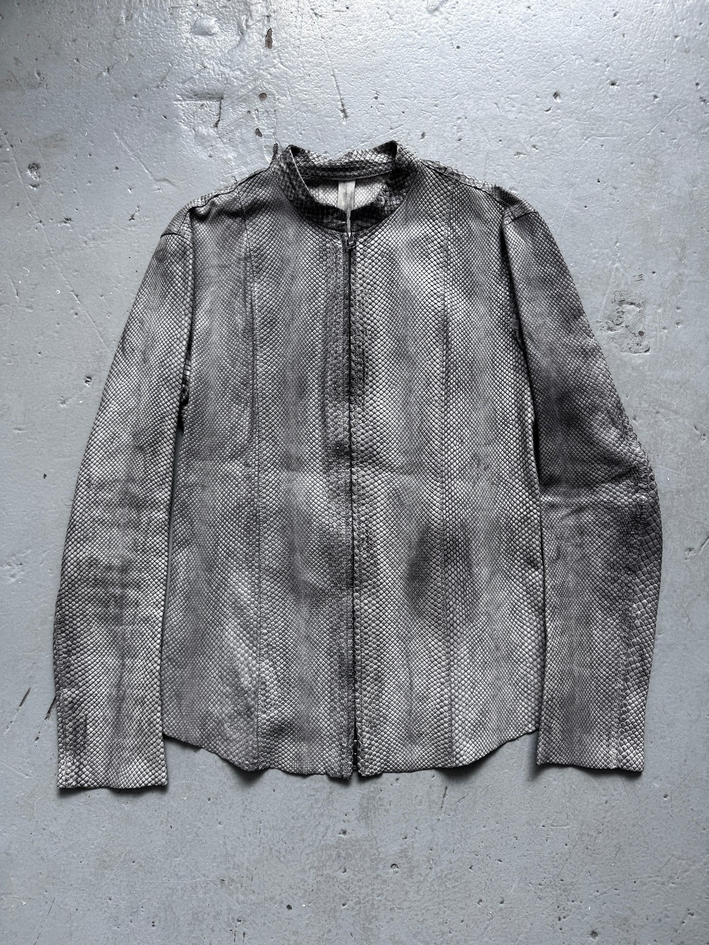 isaac sellam 100% python leather zip up jacket