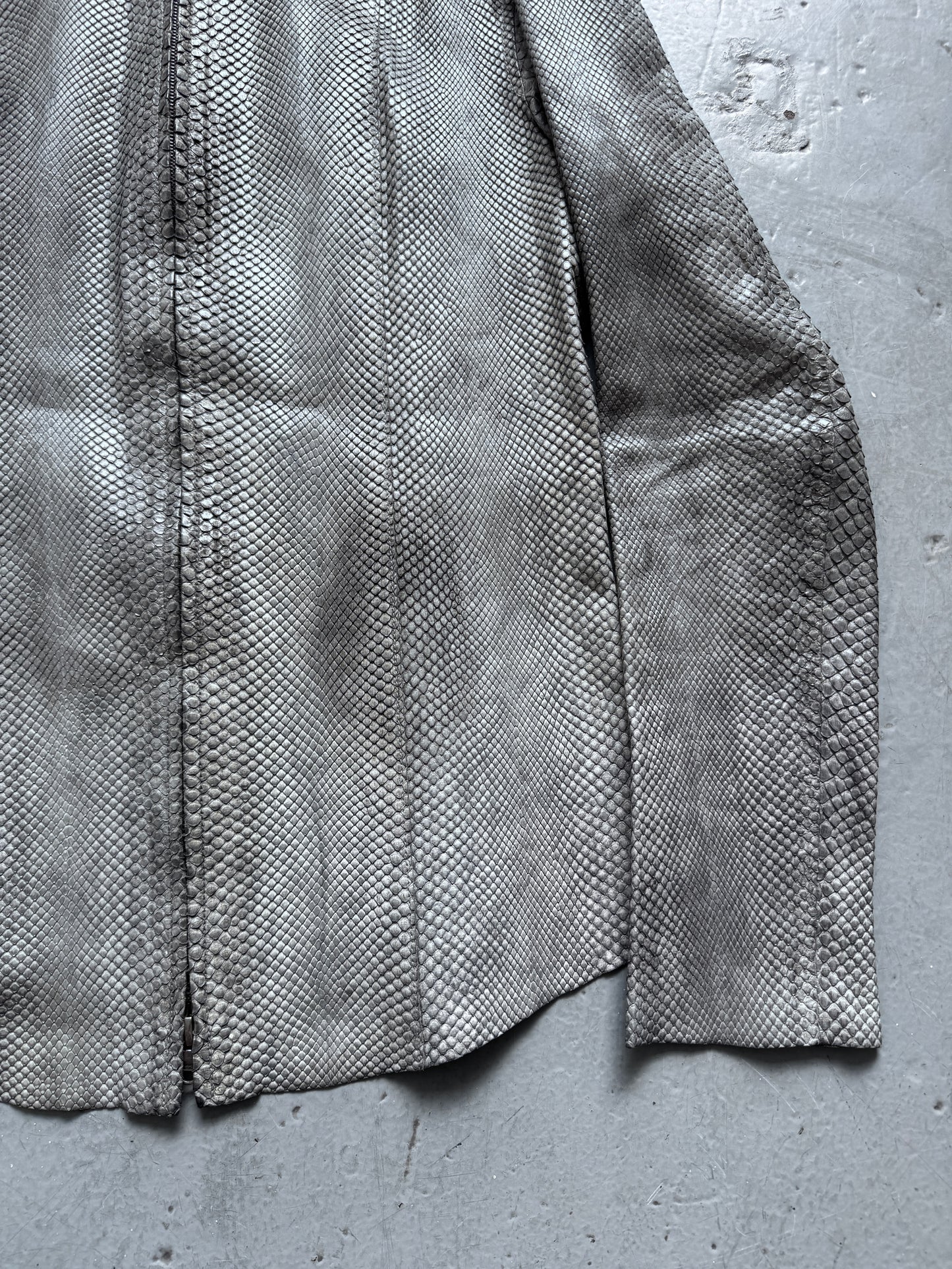 isaac sellam 100% python leather zip up jacket