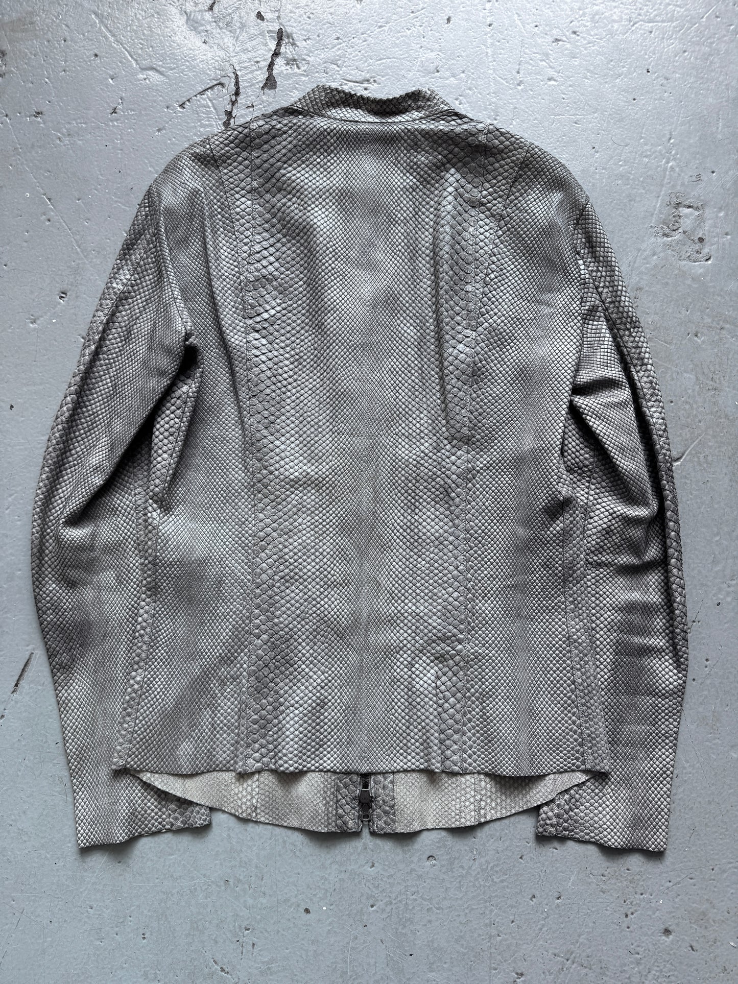 isaac sellam 100% python leather zip up jacket
