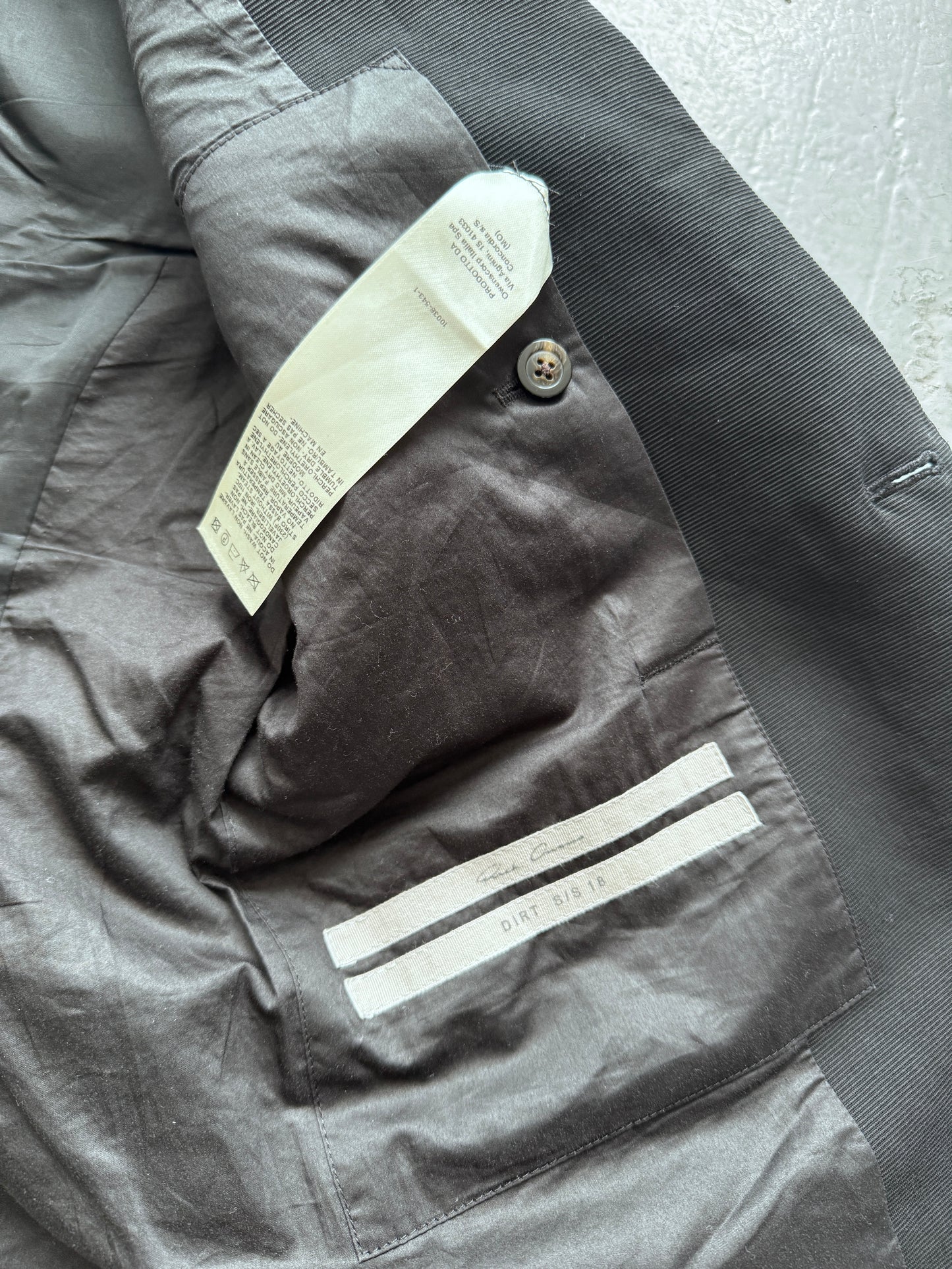 rick owens ss18 dirt single button blazer
