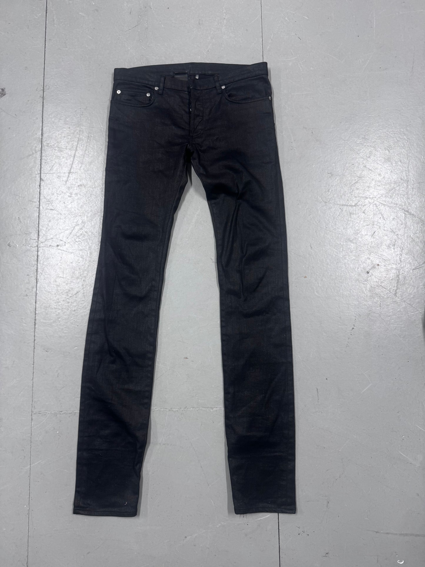 Dior Homme by Hedi Slimane Coated Elongated Jeans