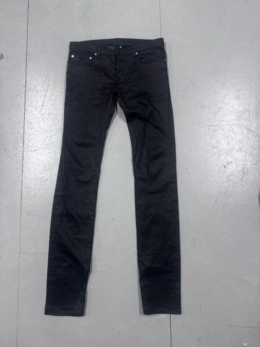 Dior Homme by Hedi Slimane Coated Elongated Jeans