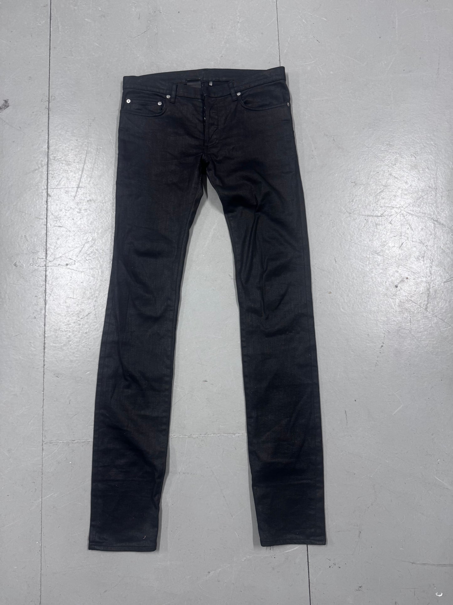 Dior Homme by Hedi Slimane Coated Elongated Jeans