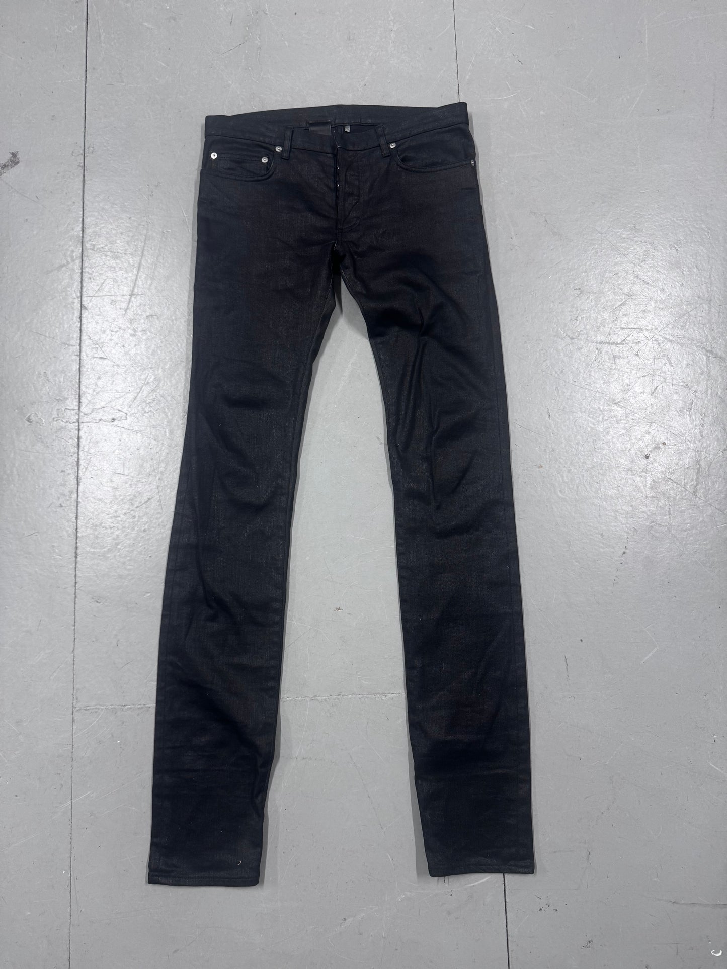 Dior Homme by Hedi Slimane Coated Elongated Jeans