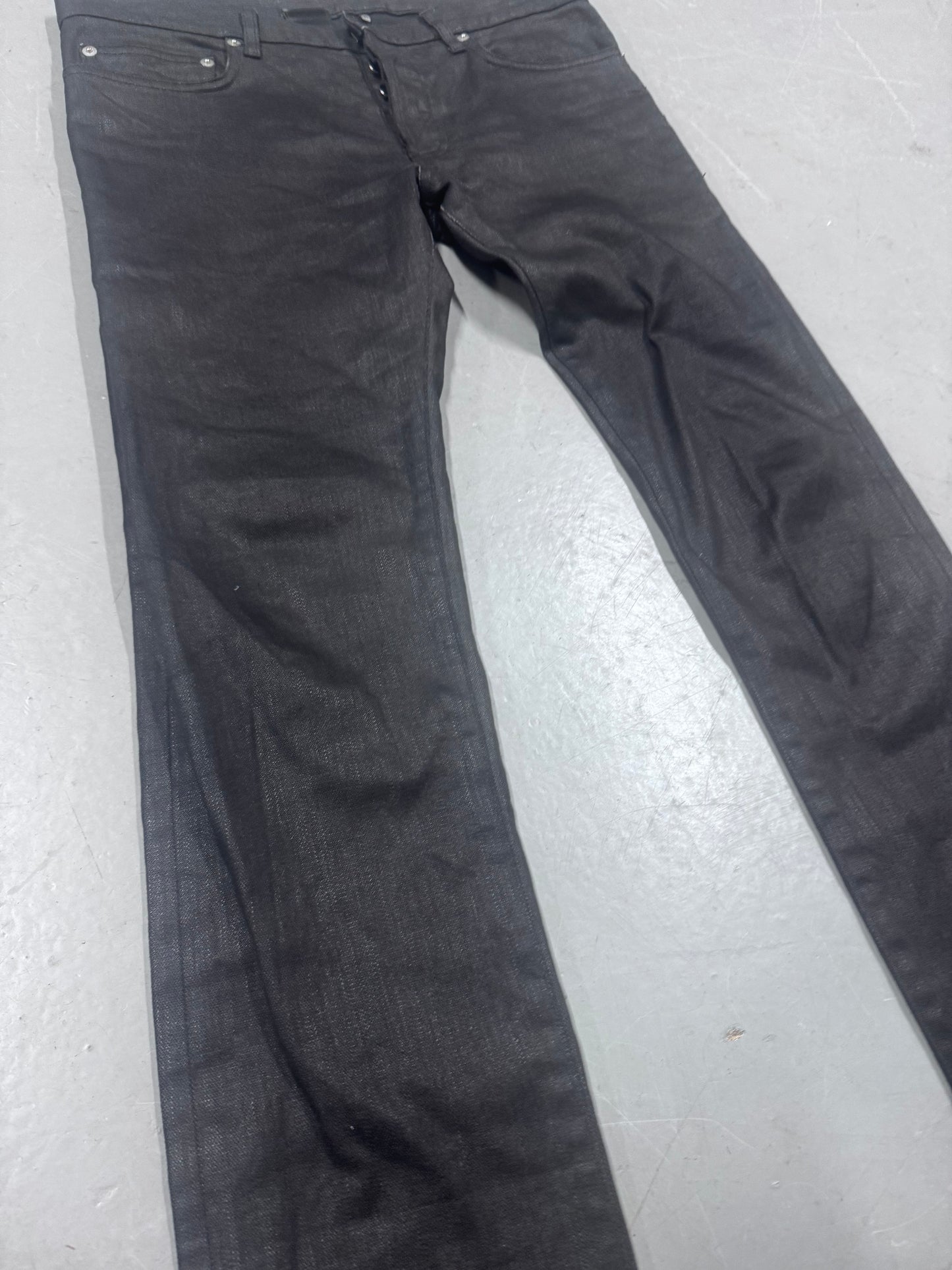 Dior Homme by Hedi Slimane Coated Elongated Jeans