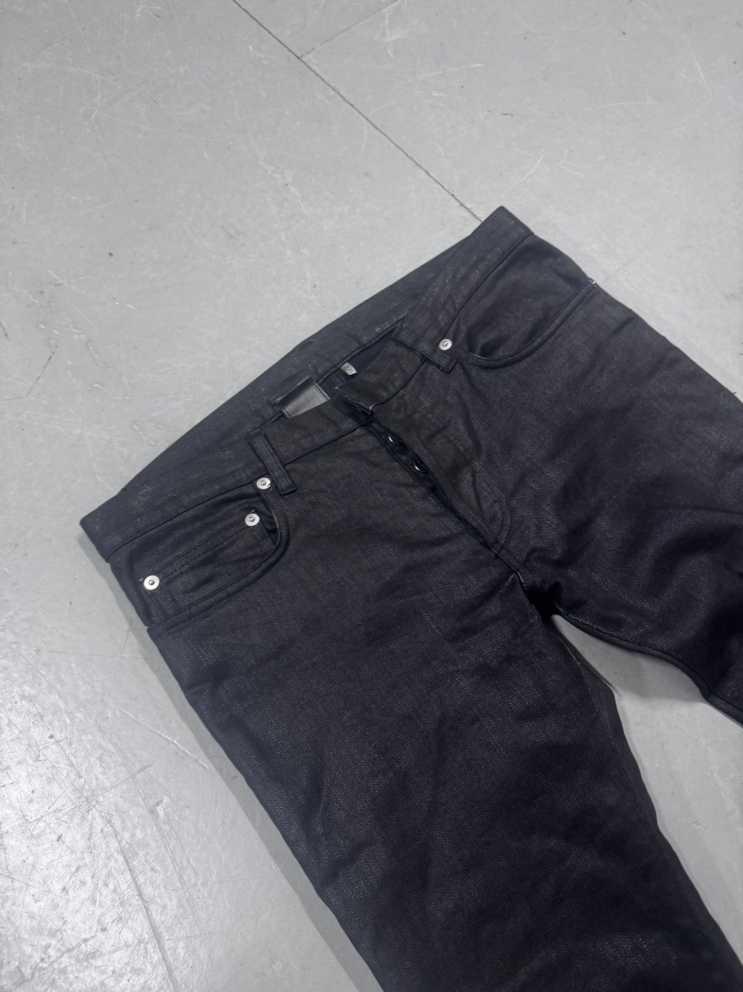 Dior Homme by Hedi Slimane Coated Elongated Jeans