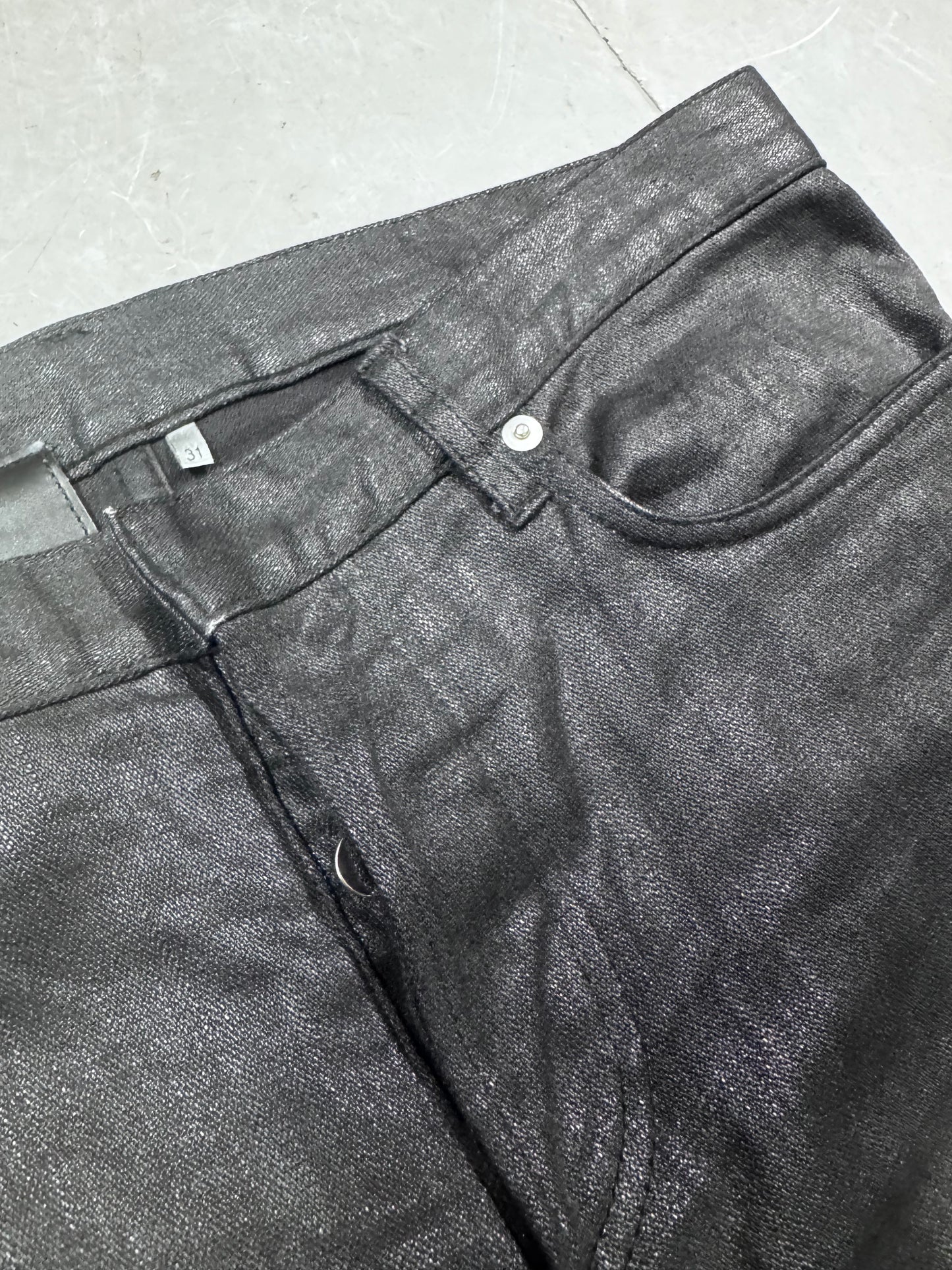 Dior Homme by Hedi Slimane Coated Elongated Jeans