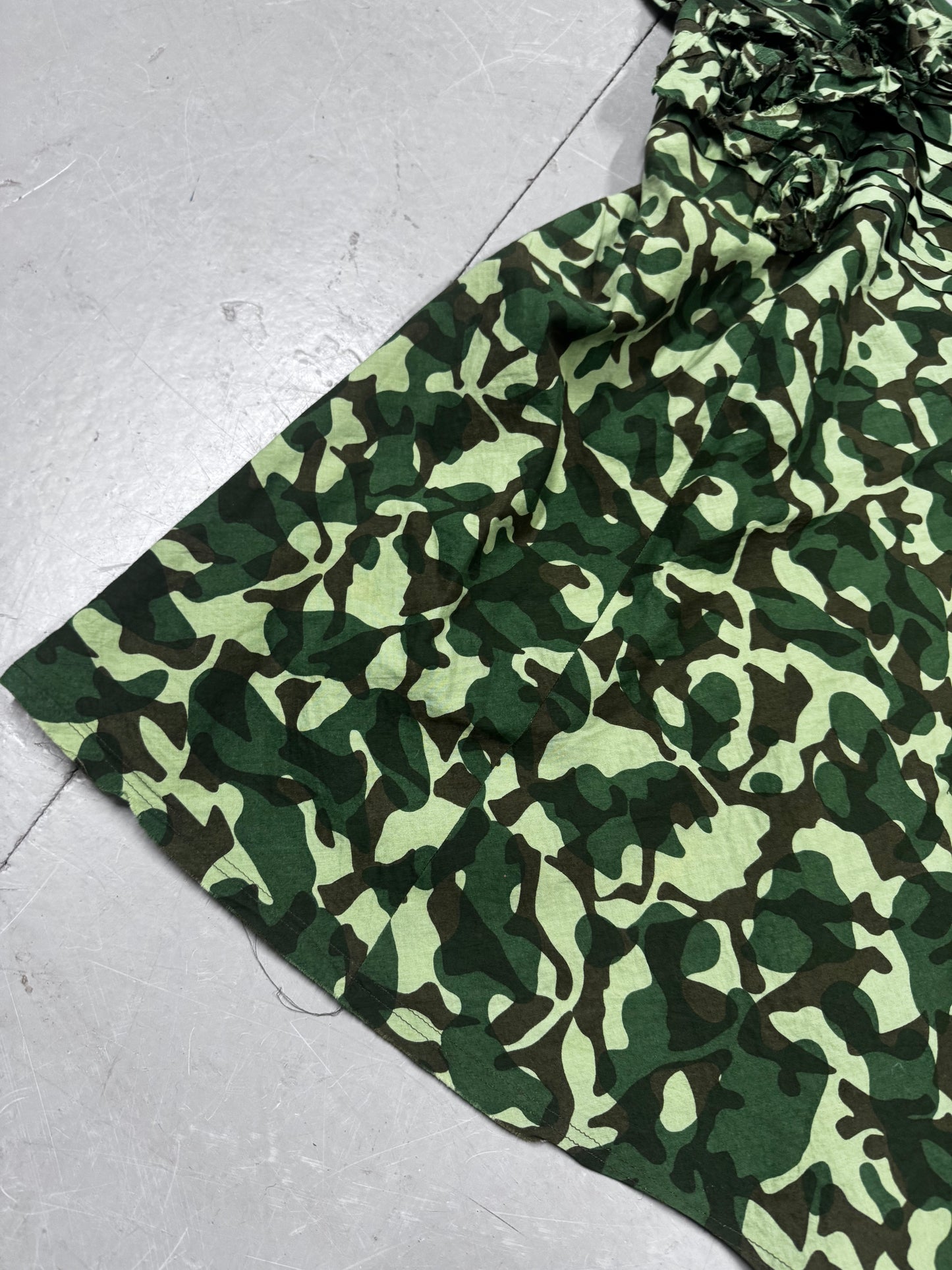 Comme Des Garcons Tricot Flower Ruched Camo Wrap Skirt