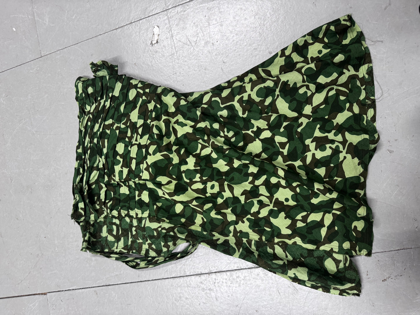Comme Des Garcons Tricot Flower Ruched Camo Wrap Skirt