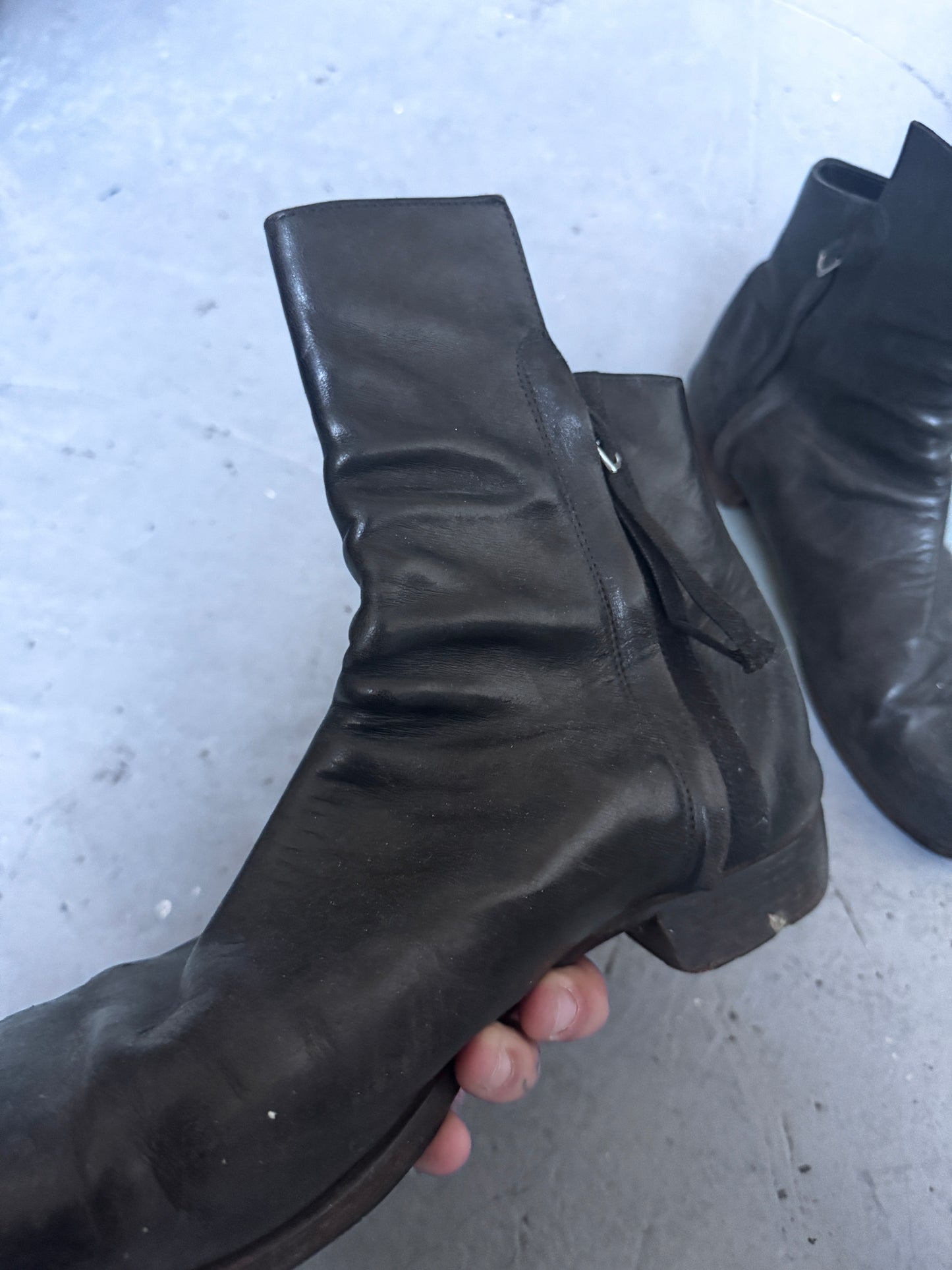 boris bidjan saberi side zip horse leather boot