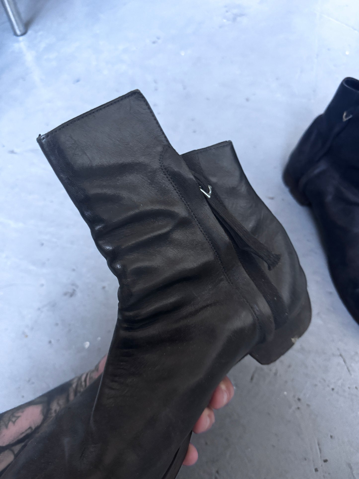 boris bidjan saberi side zip horse leather boot