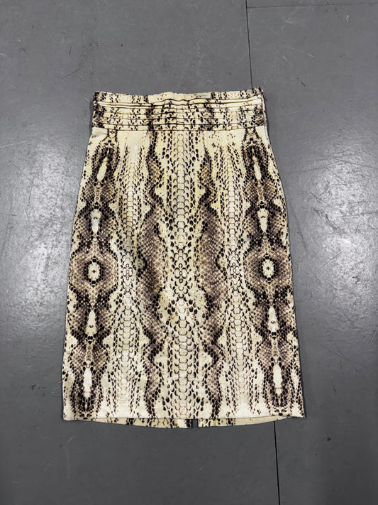 Cavalli Class Snakeskin Print Pencil Skirt